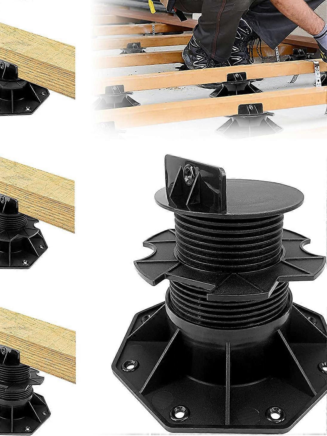 4-Pack Adjustable Deck Pedestals - 60mm to 140mm Height Range for Tile & Paver Support