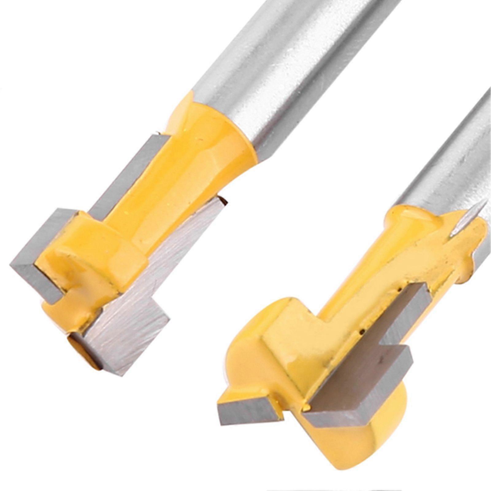 2pcs Yellow T slot Cutter Router Bit for 3/8'' & 1/2'' Cutting Edge 1/4'' Shank