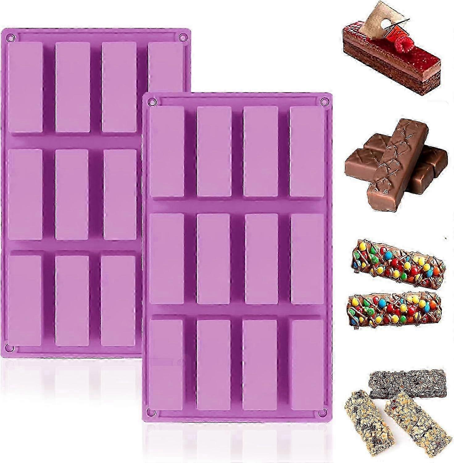 Rectangle Silicone Chocolate Truffle Molds for Baking Cereal Bars and Brownies