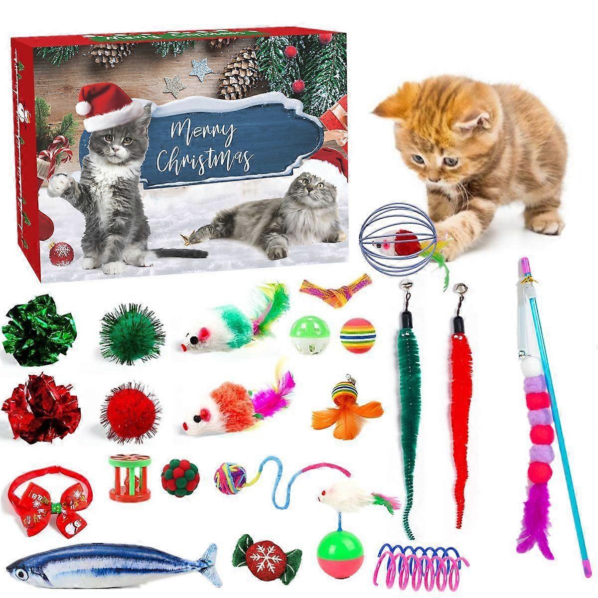 2025 Cat Advent Calendar, 24-Day Christmas Countdown Calendar, Christmas Cat Interactive Toy