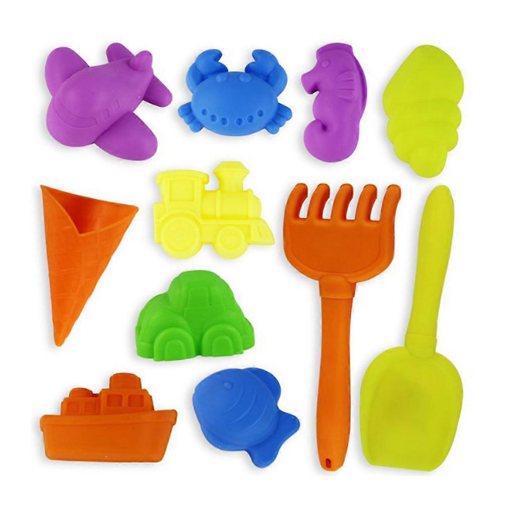 Cartoon Sand Molds for Children 12Pcs Castle Sand Tools Beach Set for Playing