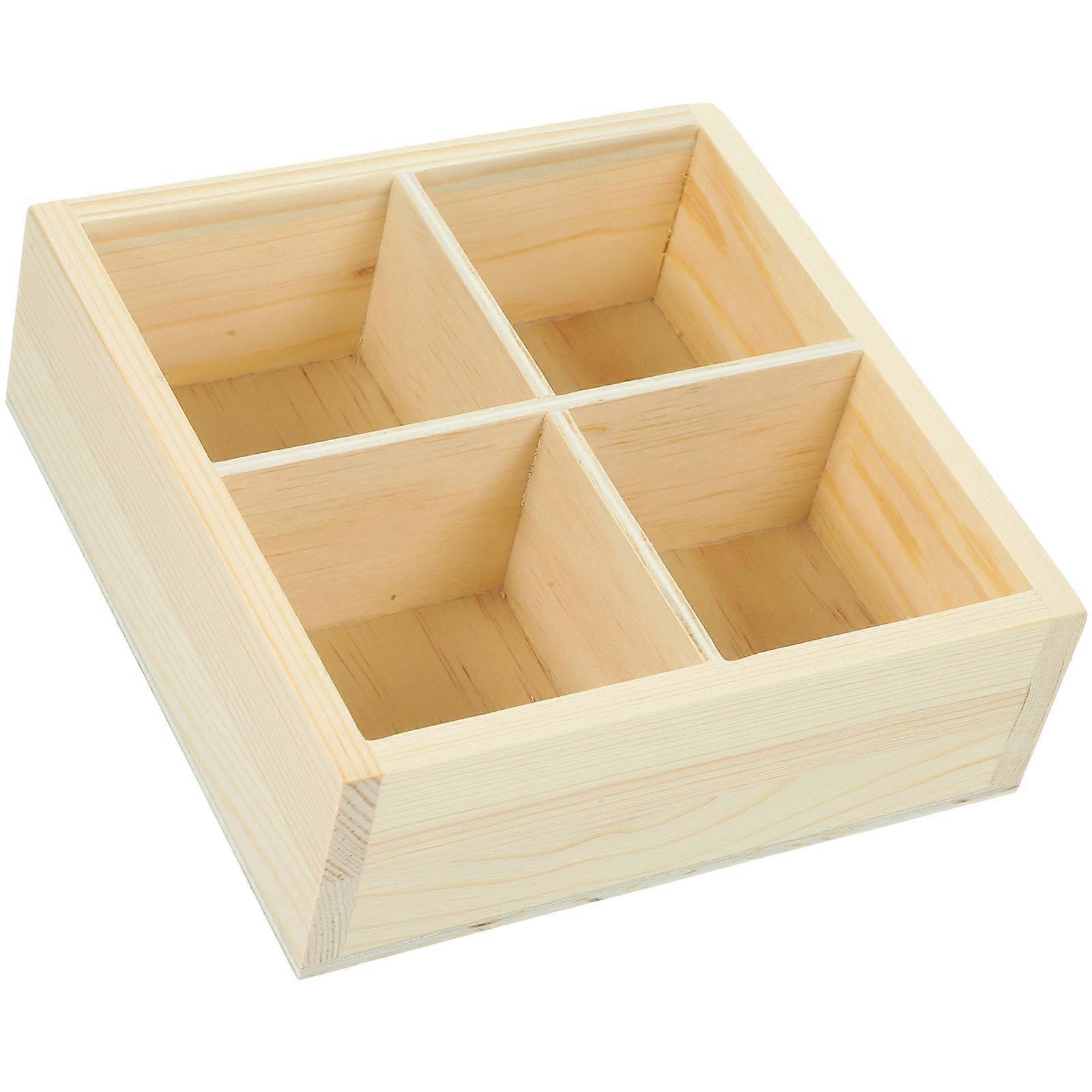 Wooden Succulent Planter Tray Box For Indoor Use On Windowsill 14X14X5CM Simple Design 1Pcs