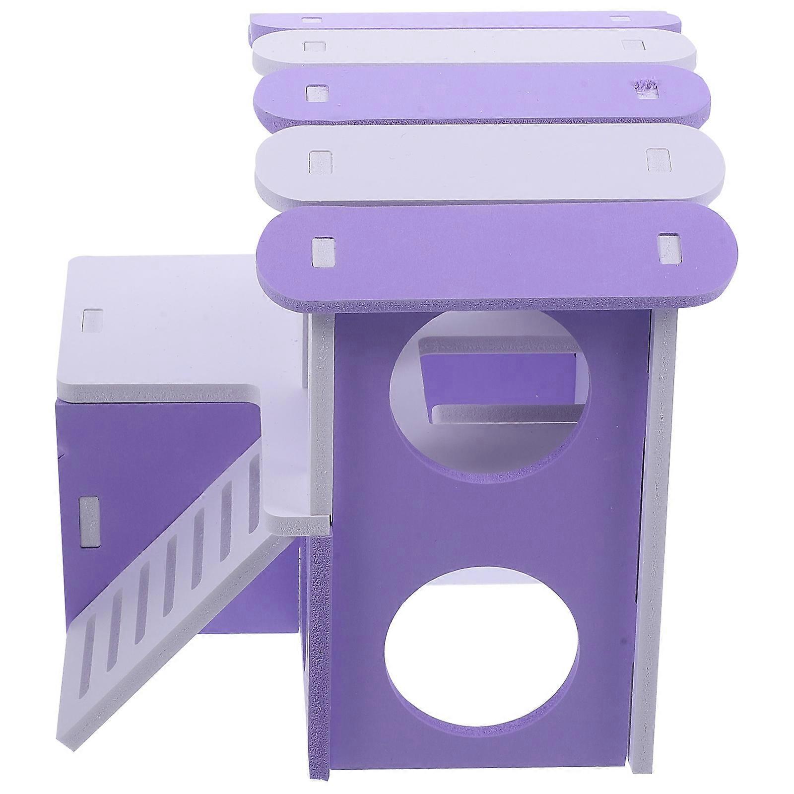 Guinea Pig Hideout House 3Pcs Two- For Hamsters And Chinchillas Violet PVC Material Safe Play Area