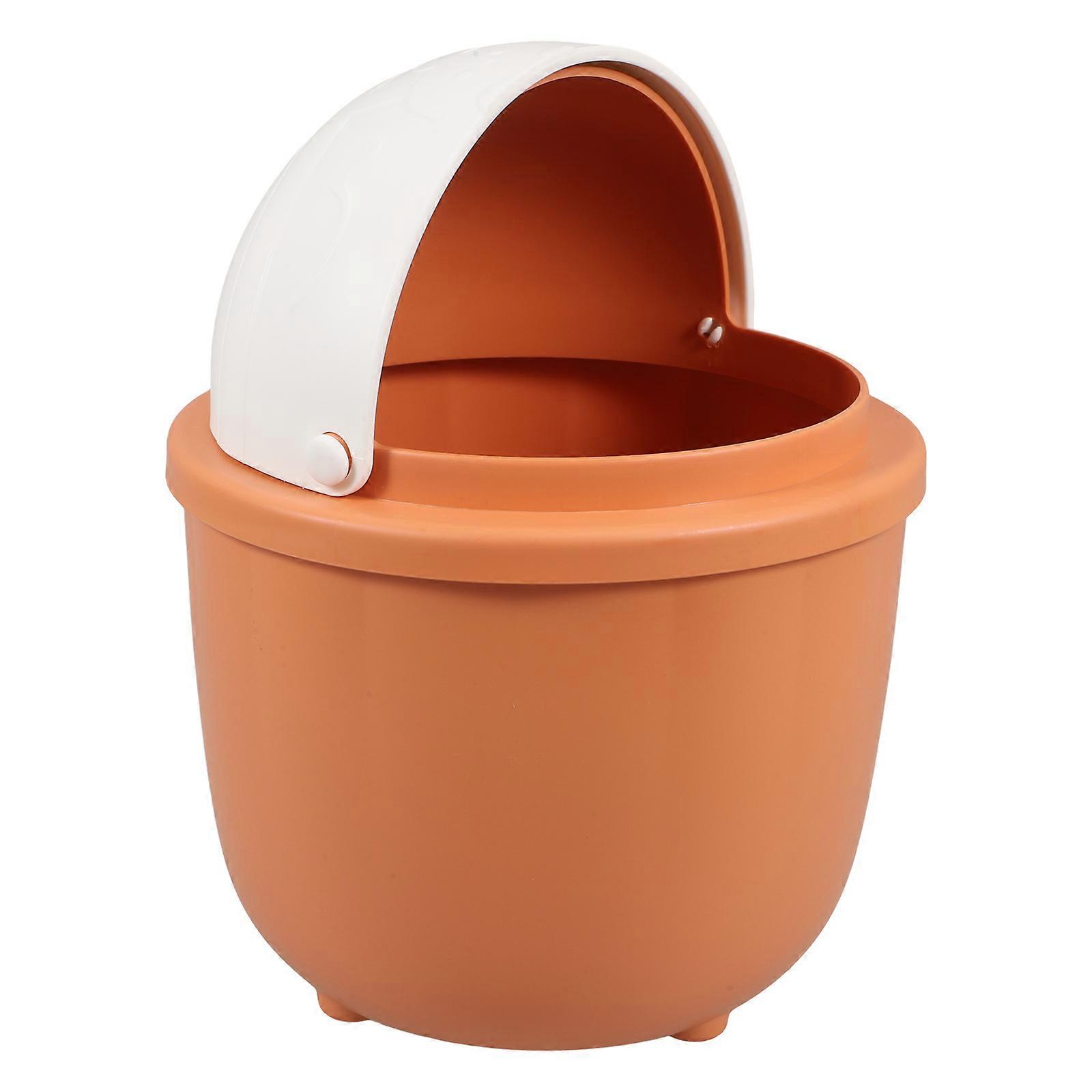 Mini Trashcan PP Material Trash Can with Flip Lid 3Pcs for Office