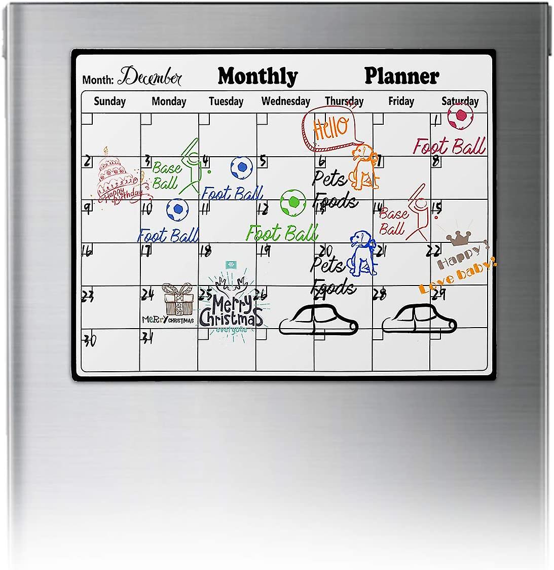Dry Erase Monthly Calendar Large Magnetic Calendar, Undated Blank Yearly  Planner For Refrigerator Office Family | Fruugo KR