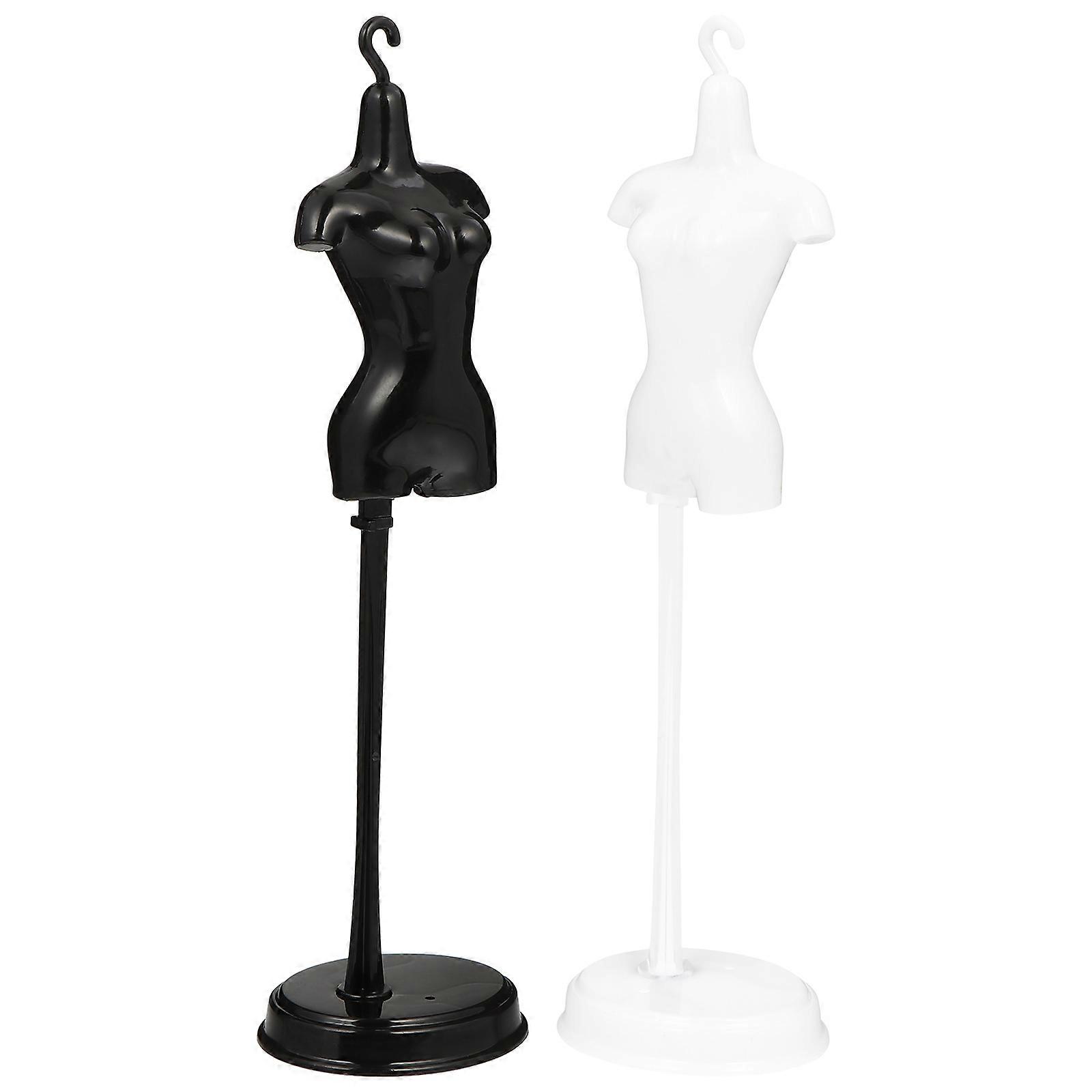 Doll Dress Supporting Rack Mini Mannequin Model Stand 2Pcs Plastic