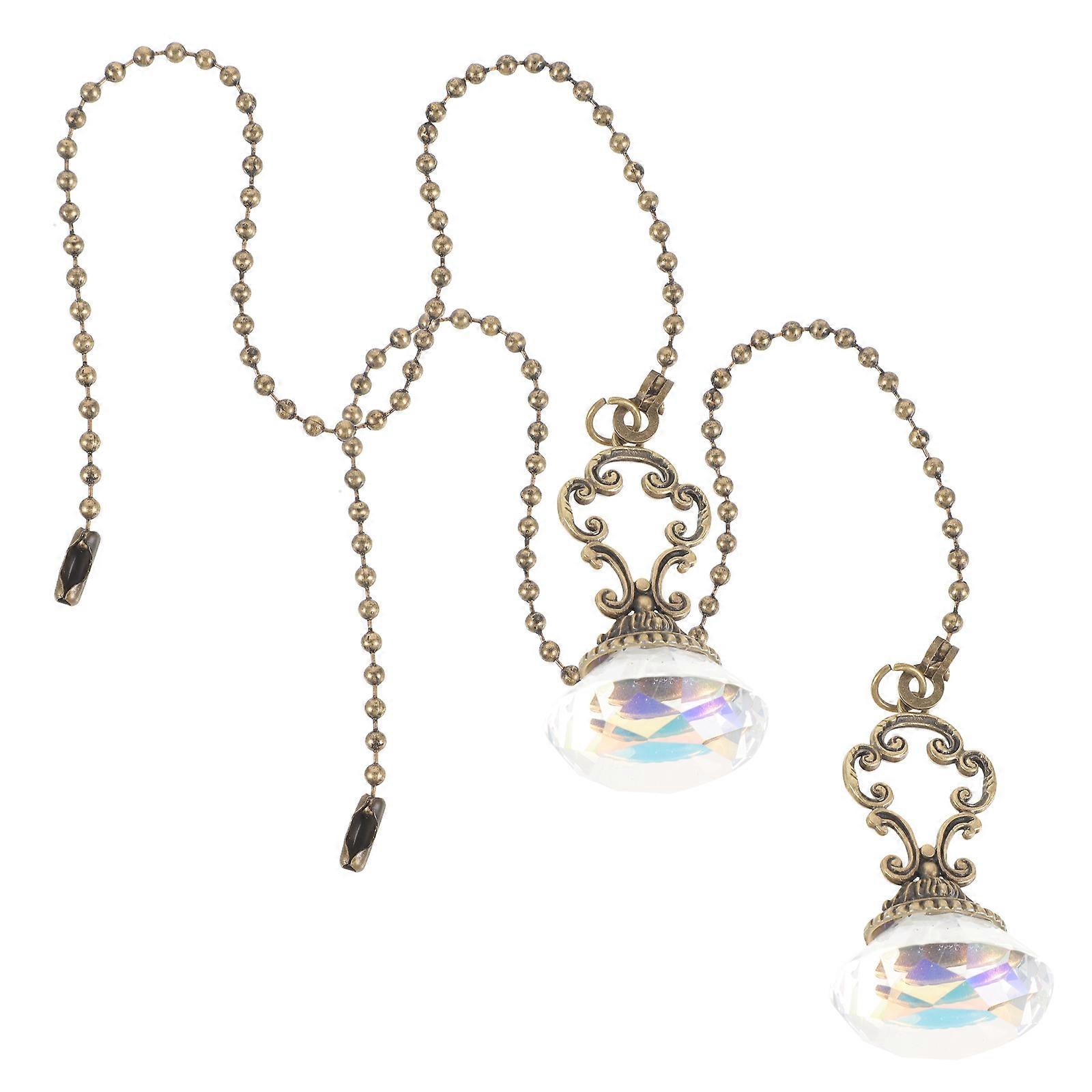 Decorative Fan Pull Chain for Ceiling Lamp 8Pcs Crystal Pendant