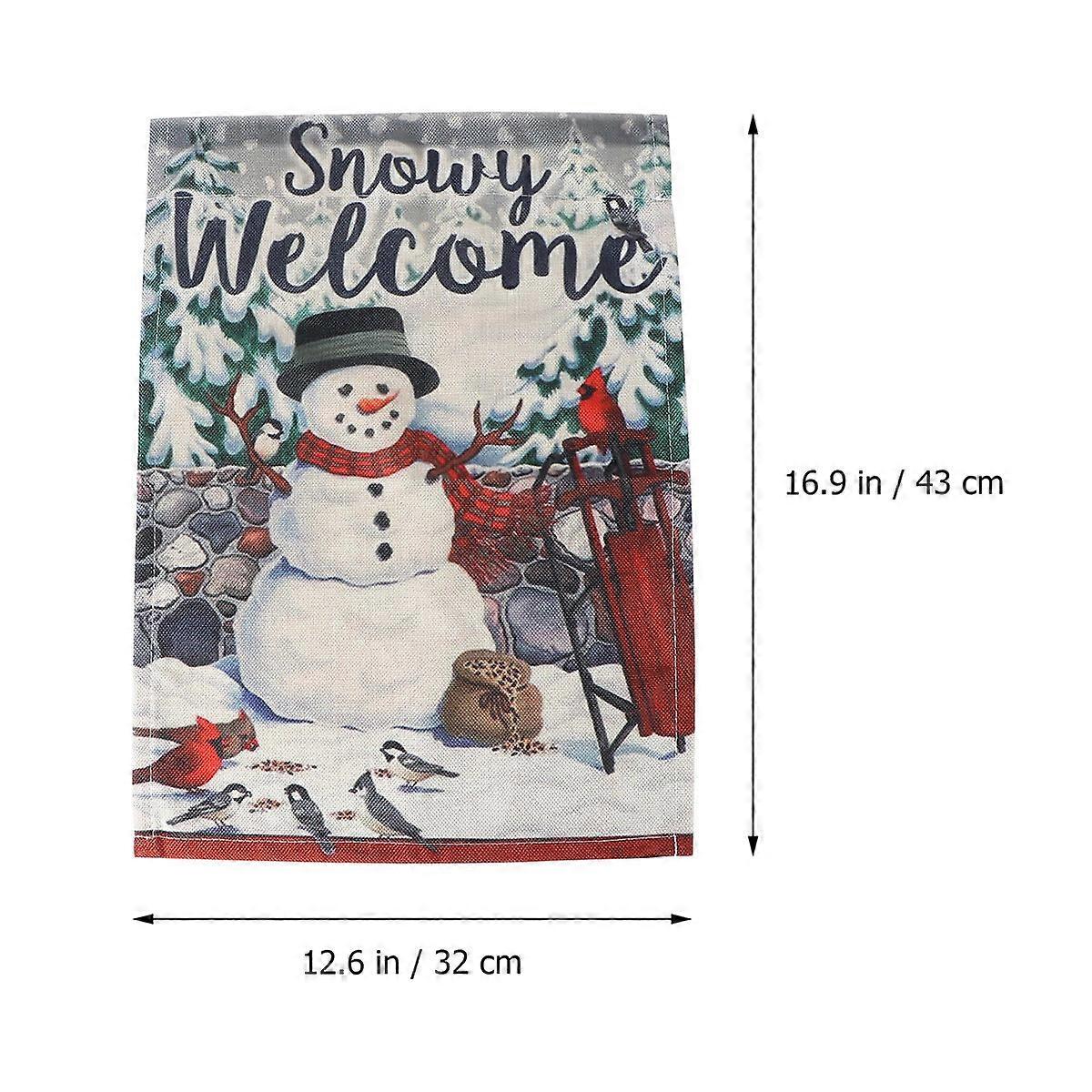 Festival Garden Ornament 2 Pcs Christmas Flag For Holiday Parties And Daily Decoration In Rectangular Shape Using Durable Linen Material