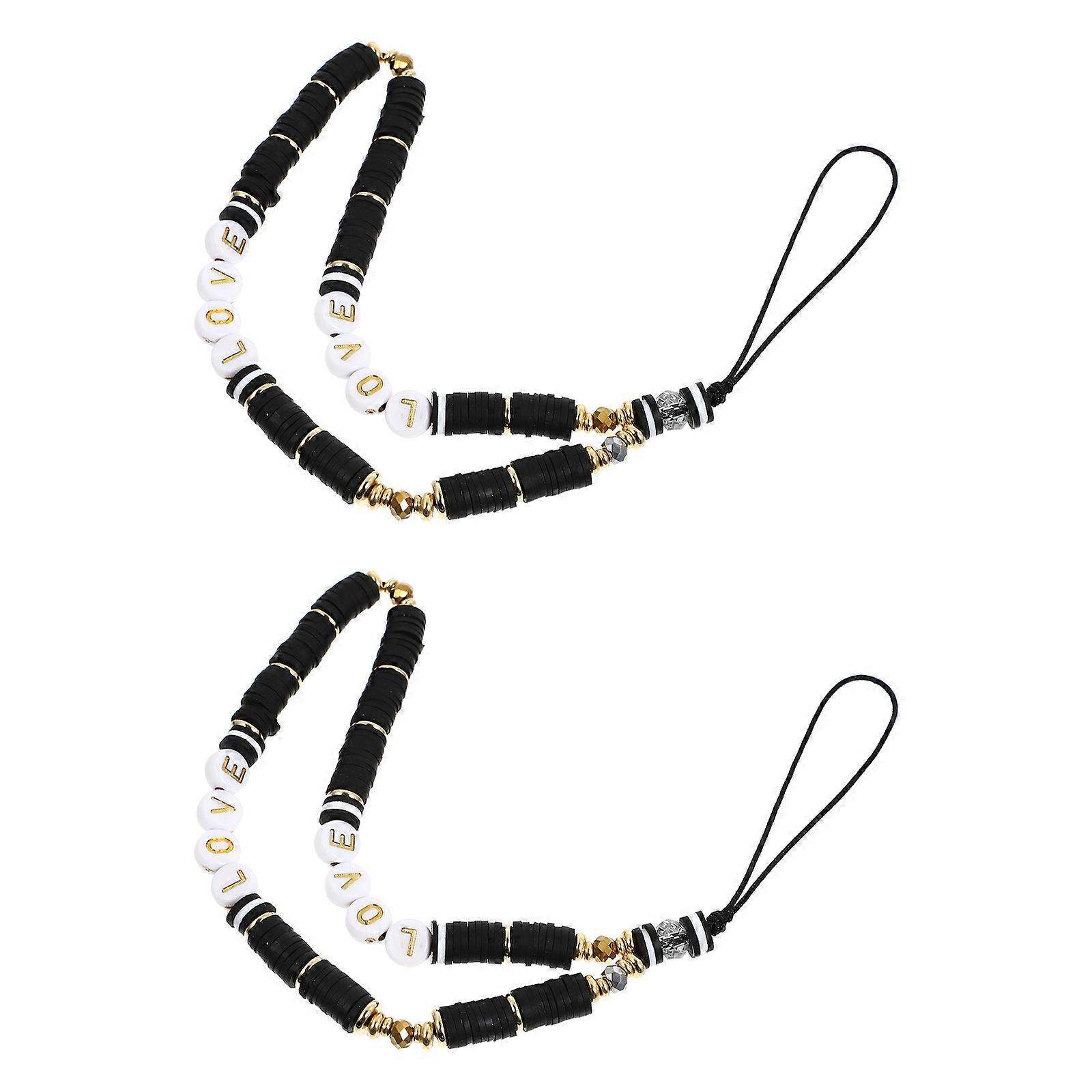 Mobile Phone Chain Wrist Strap Pendant for Decoration 4Pcs Set