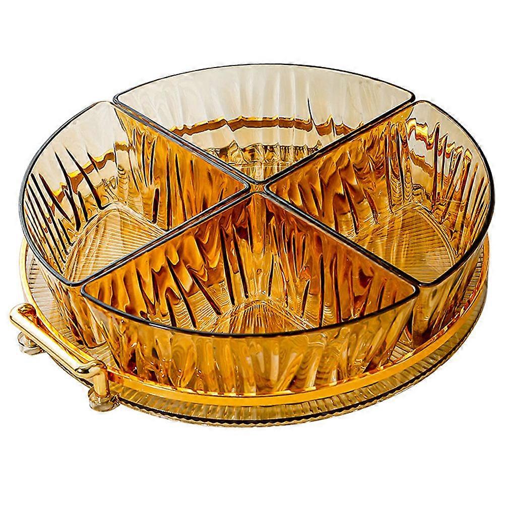 Round Fruit Tray Golden Color Snack Display For Weddings And Birthdays 1Set