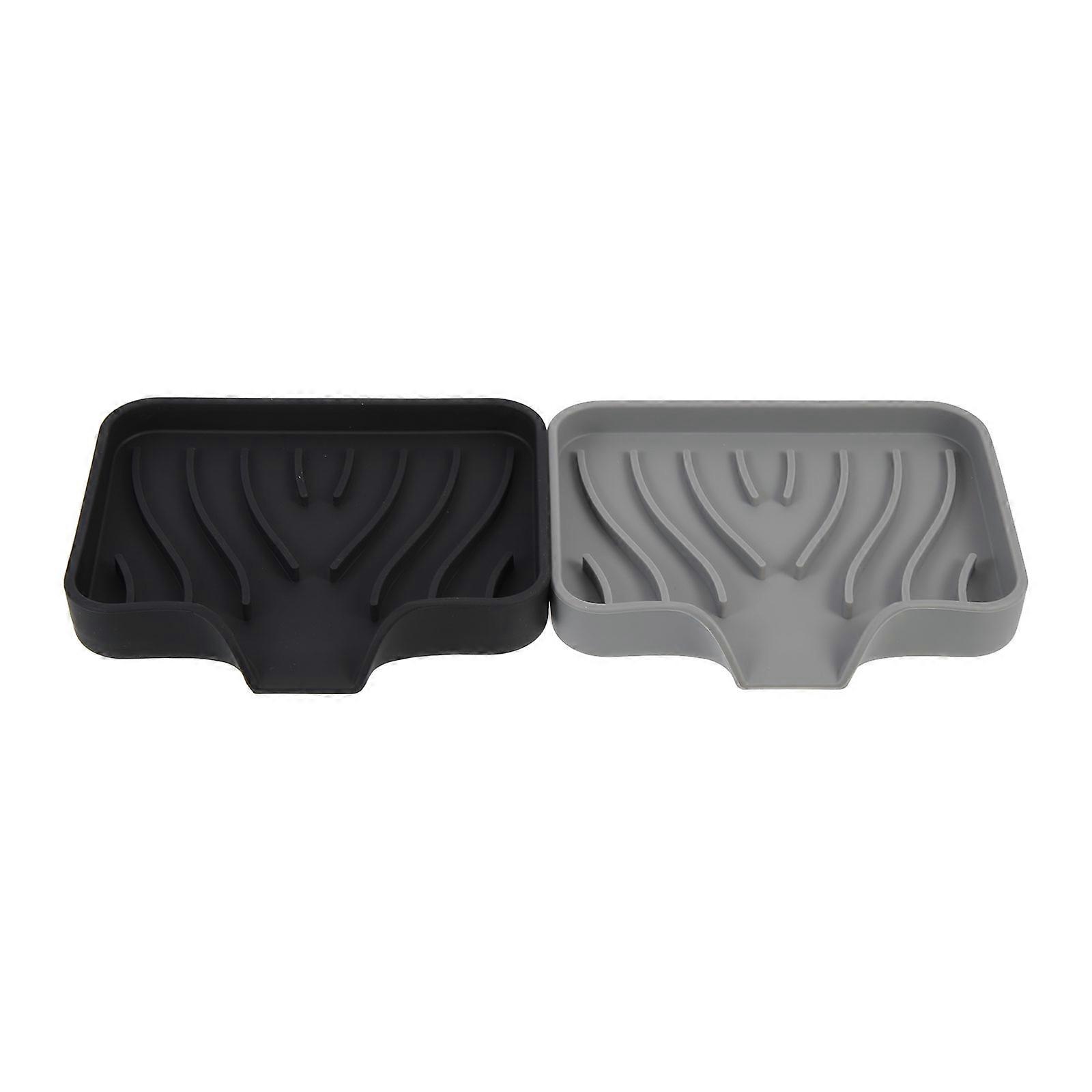 Soap Drain Holder Silicone Soap Tray with Drain Spout 2Pcs for Home Use