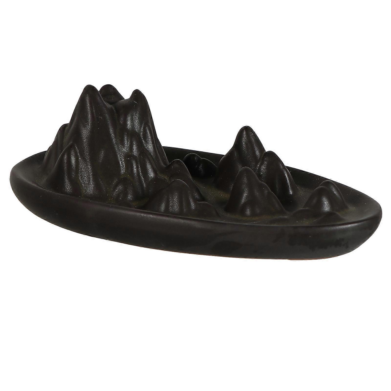 Dark Brown Ceramic Incense Burner Backflow Style for Relaxation 2Pcs