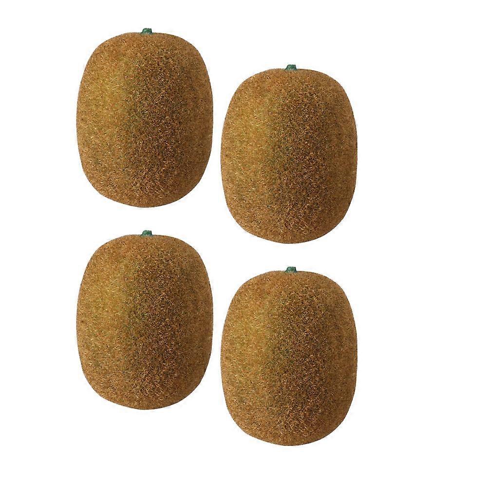 Brown Plastic Fake Fruit Model for Decoration 4Pcs Simulation Fruit Decor