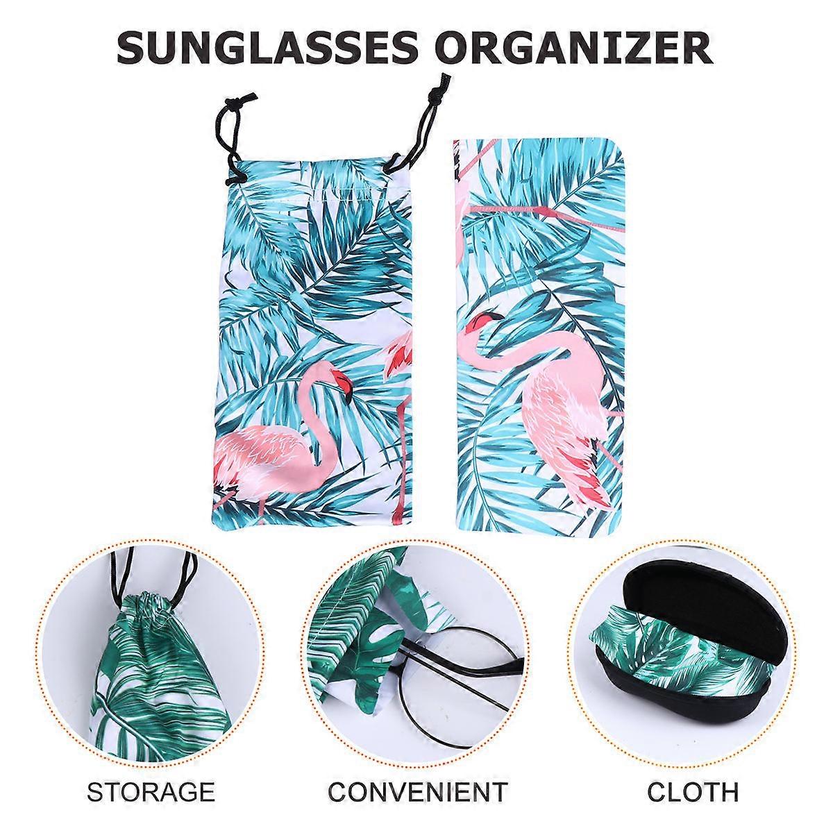 Assorted Color Eyeglass Storage Bag 6 Pcs For Women Girls Daily Use 17.5x9cm Rectangular Simple Look