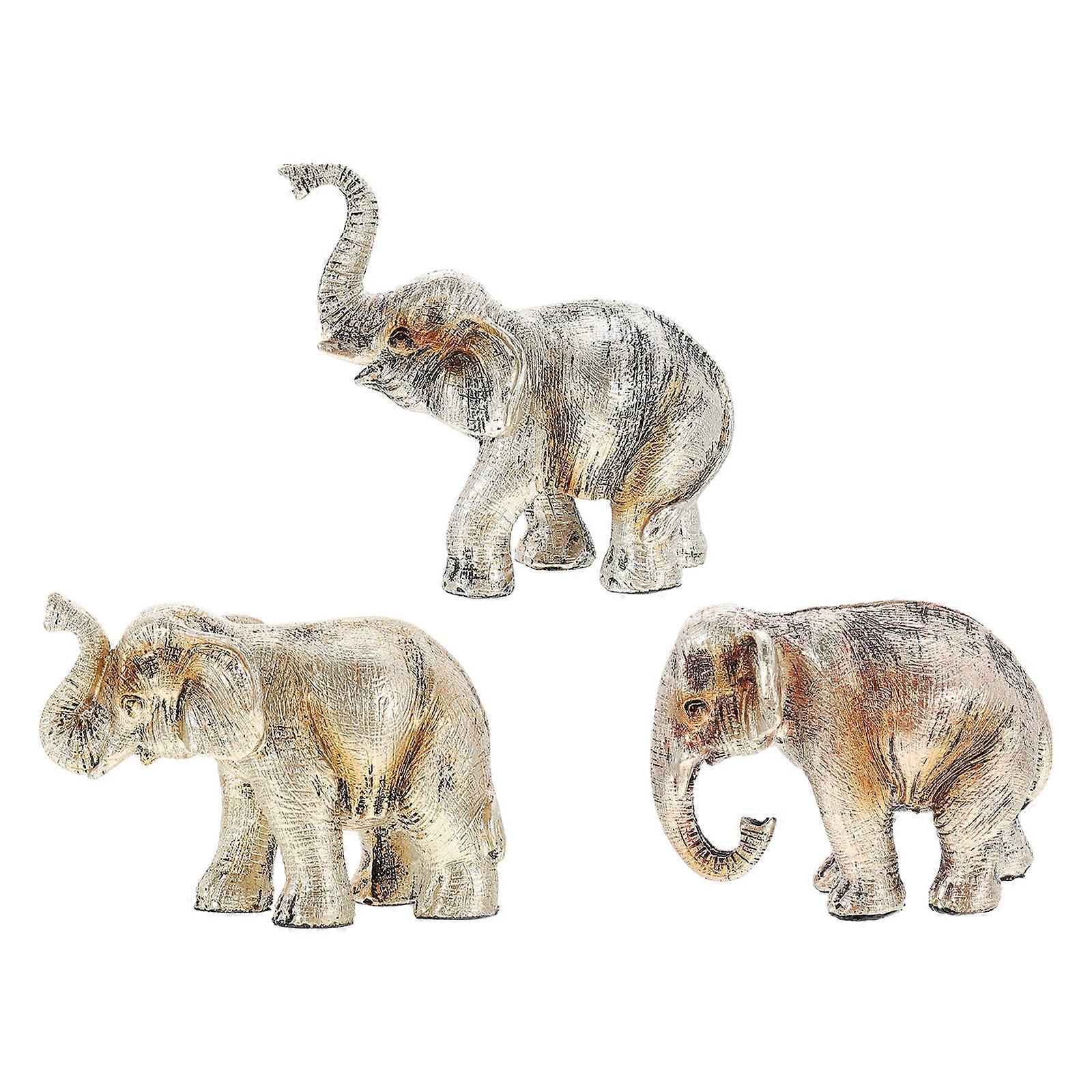 Fortune Home Decor Resin Elephant Statue for Tabletop 9Pcs Set