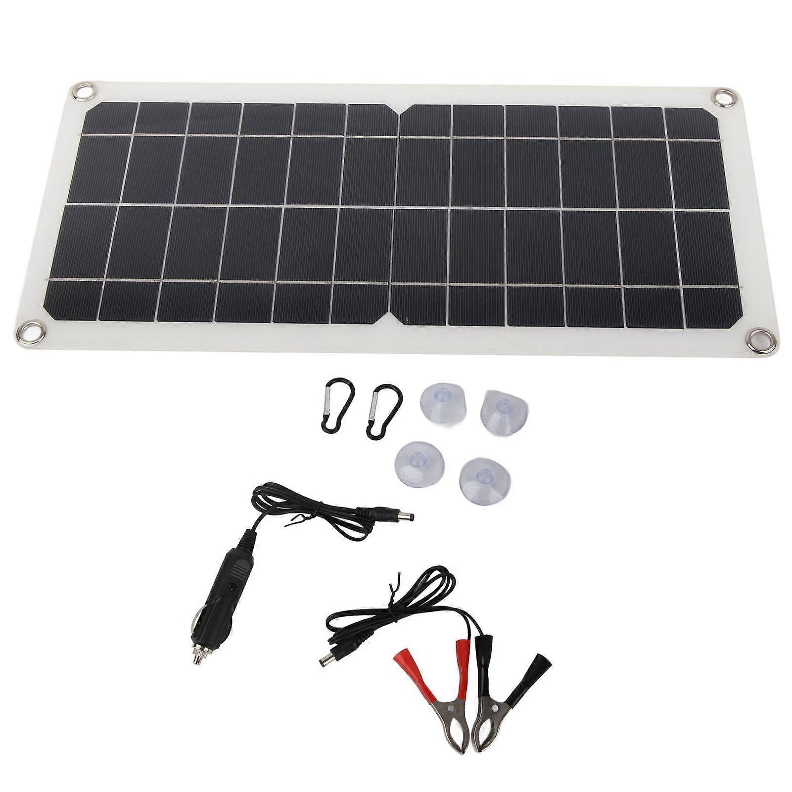 10W Solar Panel 43.5x20cm Waterproof USB Output Lightweight Solar Panel Charger with Car Cigarette Lighter Suction Cups
