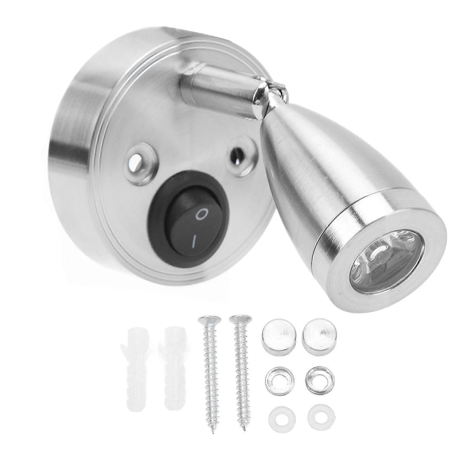 LED reading light for RV 12V to 24V marine berth with polished finish