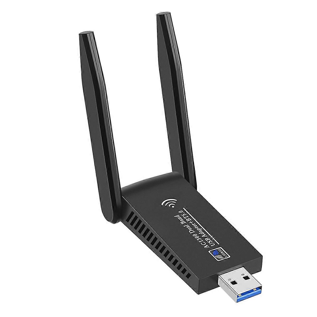 1300Mbps USB 3.0 WiFi Bluetooth 5.0 Adapter 2-In-1 USB Dongle