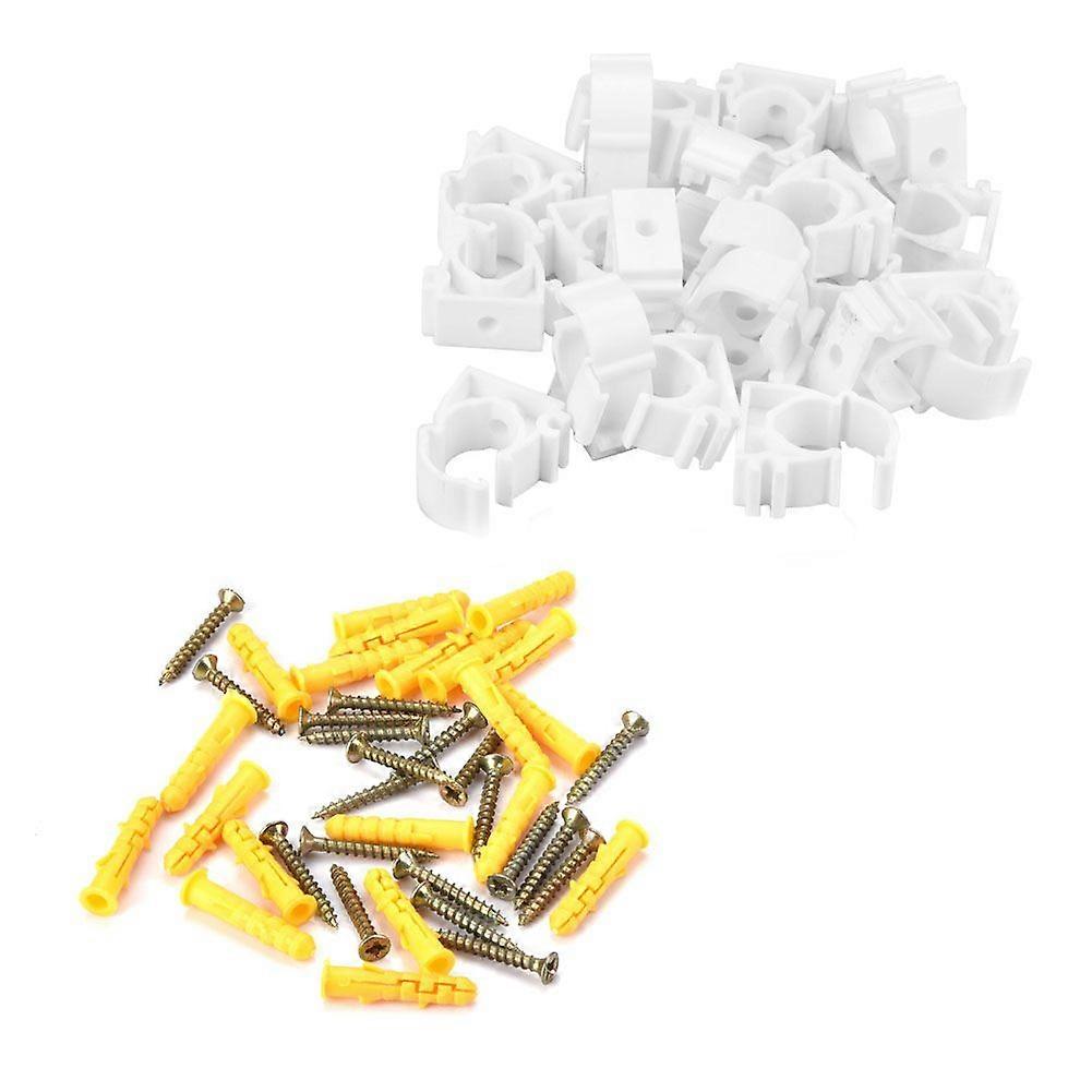 20pcs 16/20/25/32mm PPR Water Pipe Clamp Gas Pipe Fixed Buckle with Screws (16mm)