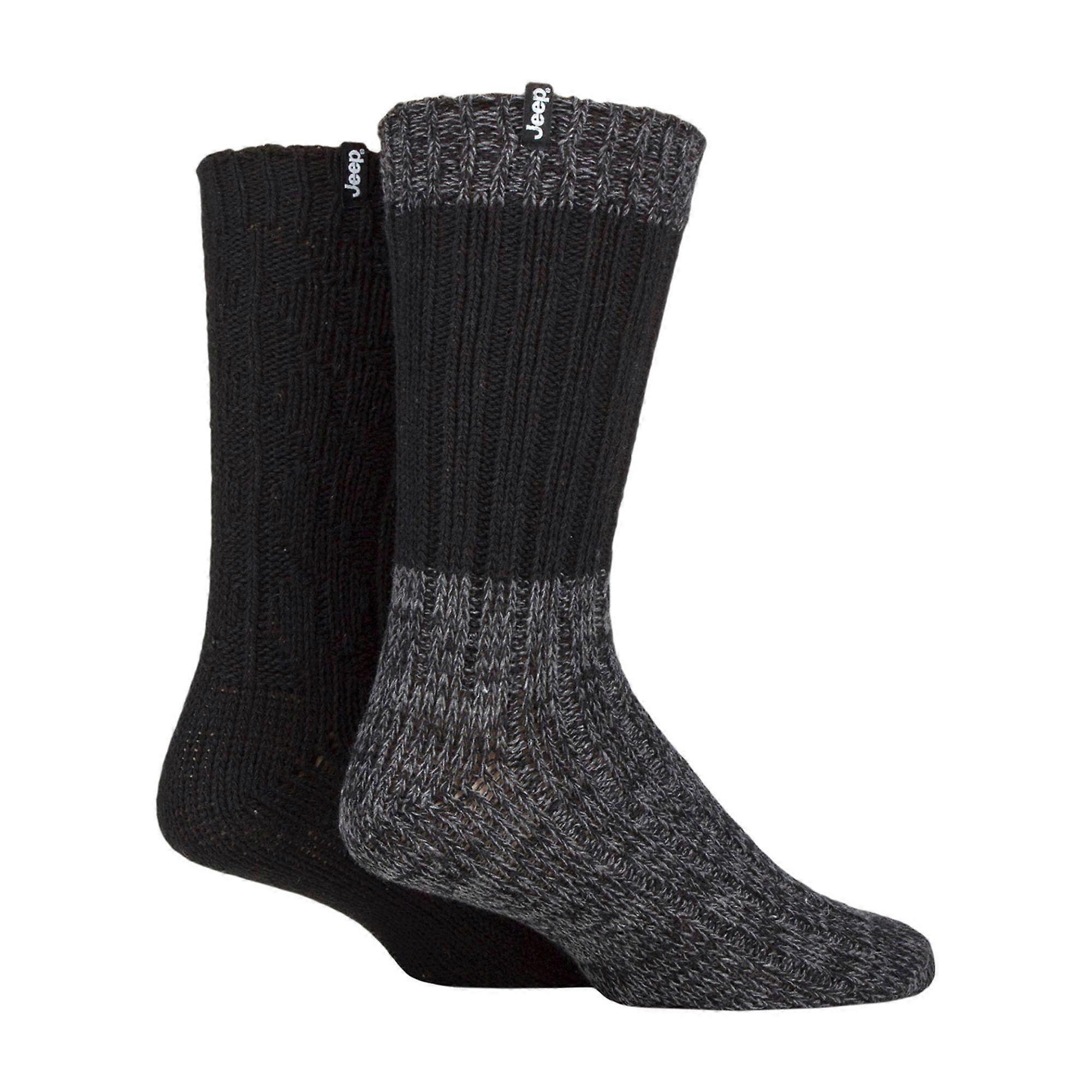 Jeep - 2 Pack Mens Wool Blend Boot Socks