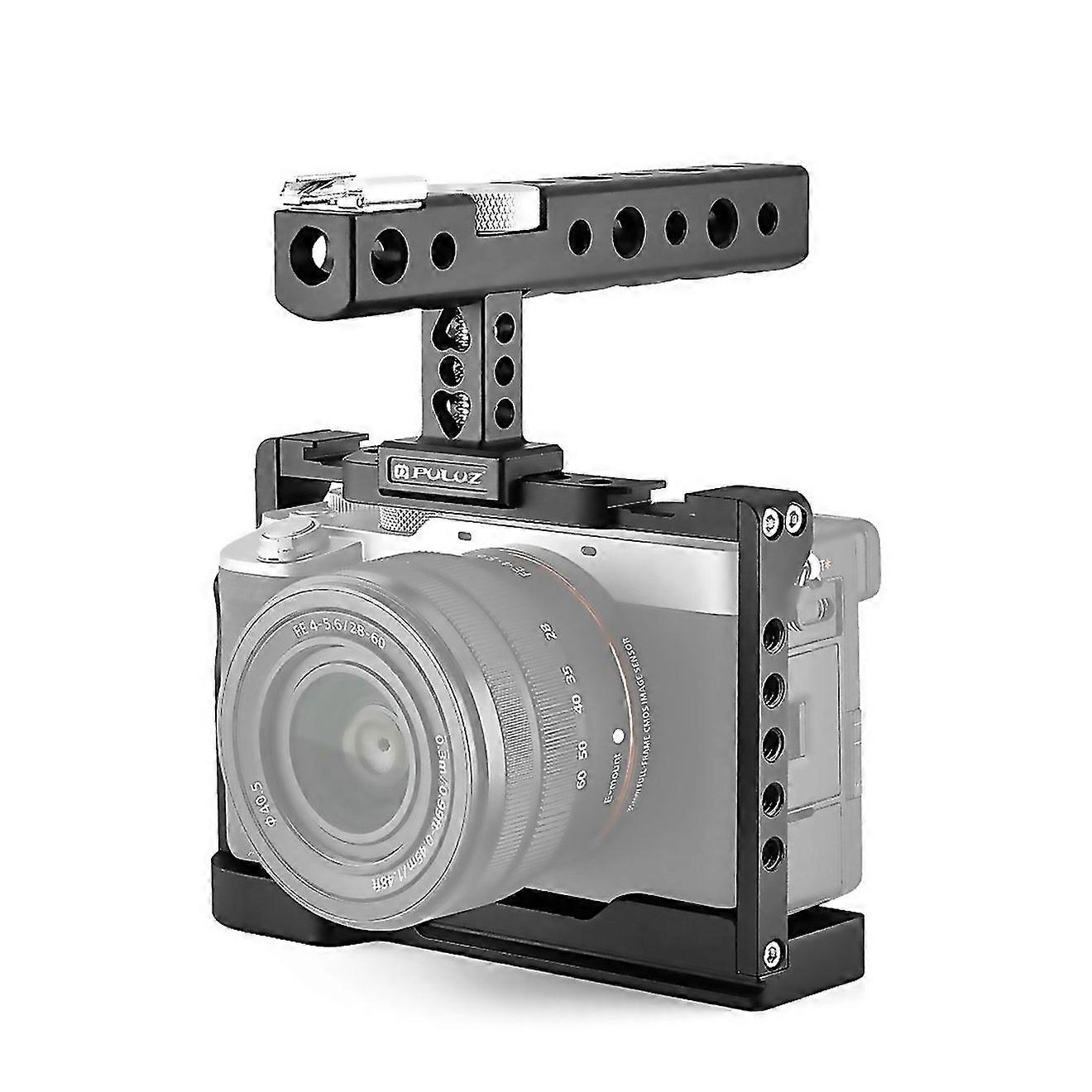 For Puluz Video Camera Cage Filmmaking Rig With Handle For Sony Alpha 7c Ilce7c A7cblack