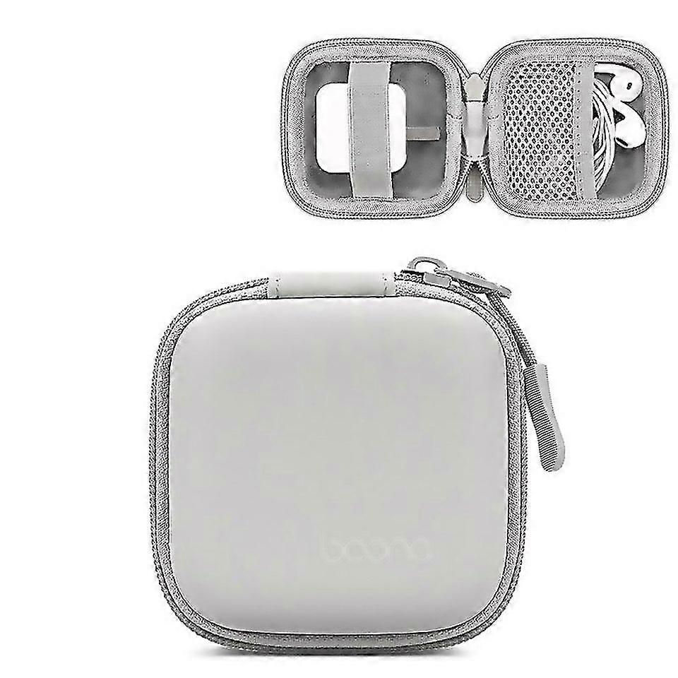 For Baona Bnf001 Leather Digital Headphone Cable U Disk Storage Bag Specification Small Square Gray