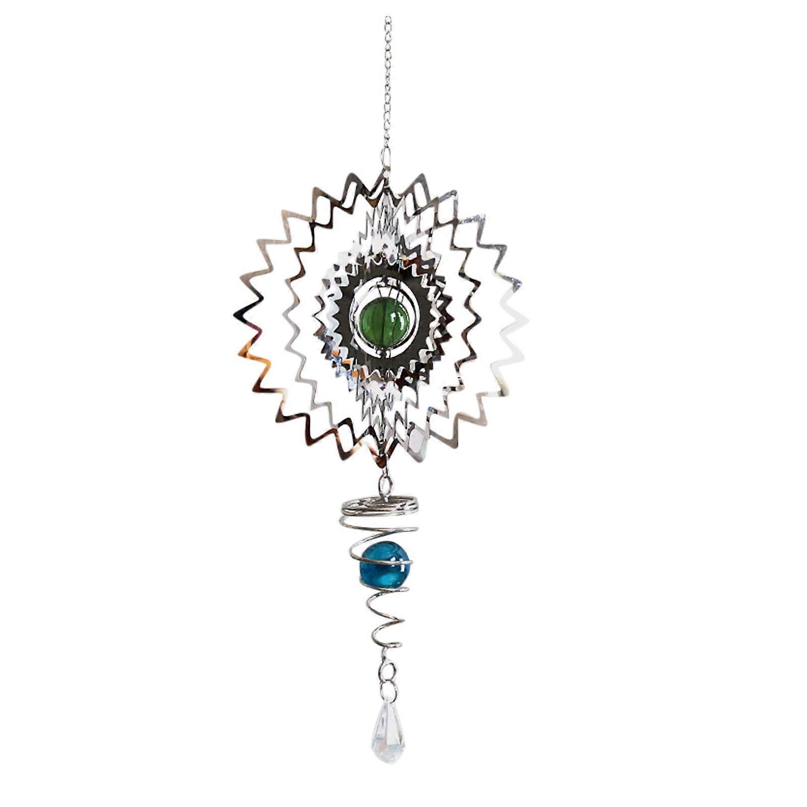 Fnyoxu Cool Rotating Wind Chimes, Crystal Stainless Steel Rotating Wind Chimes