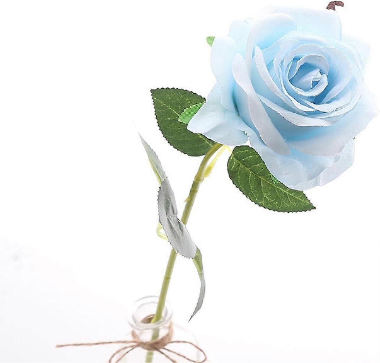 Rose Artificial Fake Flowers Light Blue