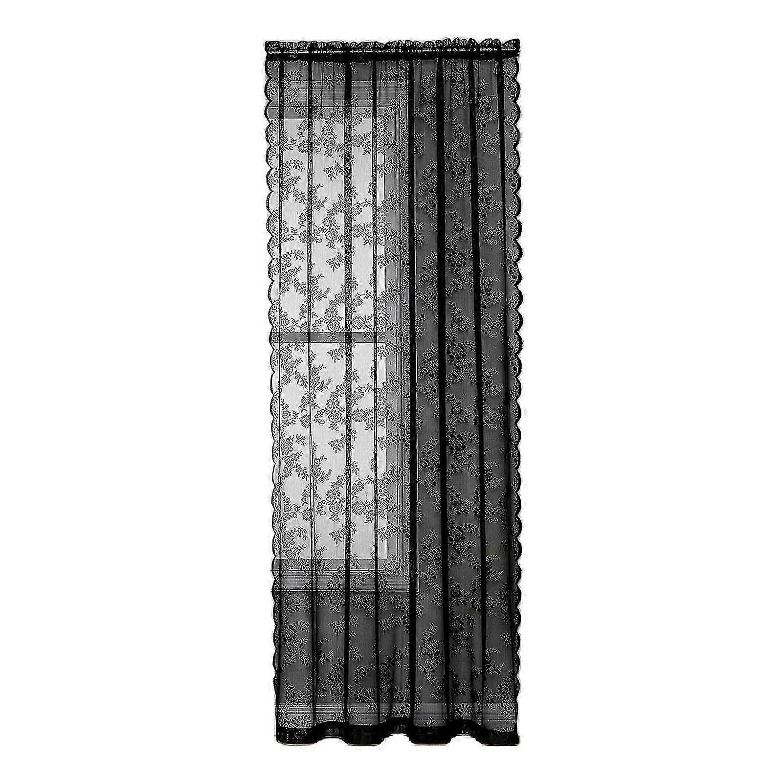 シアーレースカーテンユニバーサル取り付けが簡単ビンテージフローラルシアーゴシックカーテン寝室豪華な光フィルタリングドレープウィンドウトリートメント