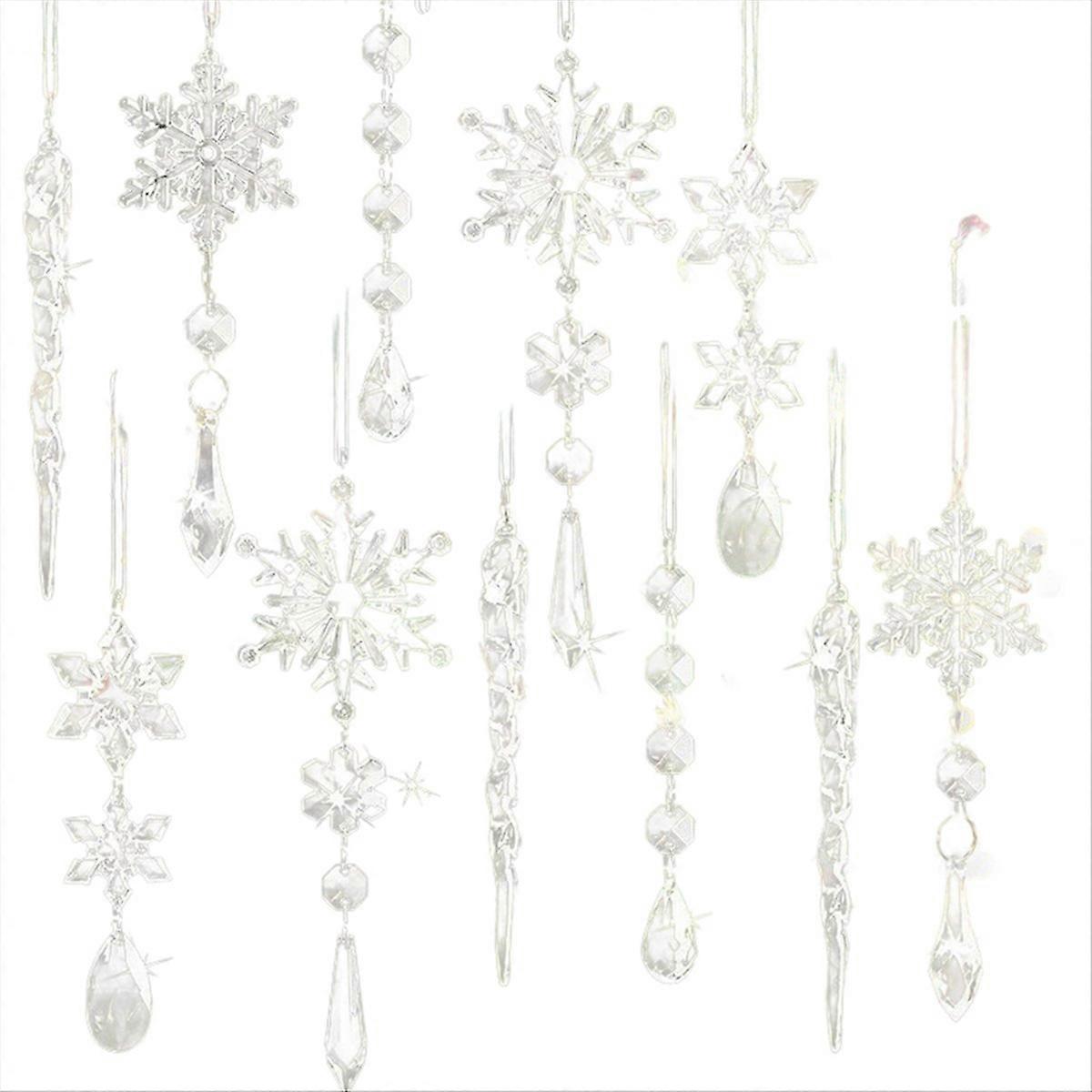 10pcs Acrylic Crystal Christmas Ornaments Set