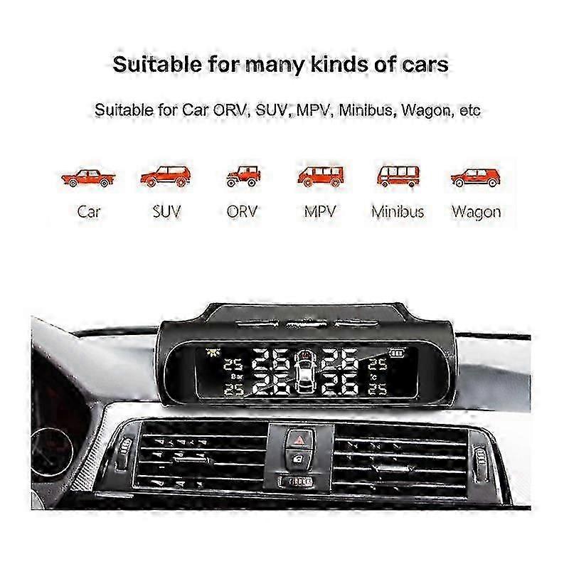 external solar cordless Car TPMS Tyre Pressure Monitoring System Po...