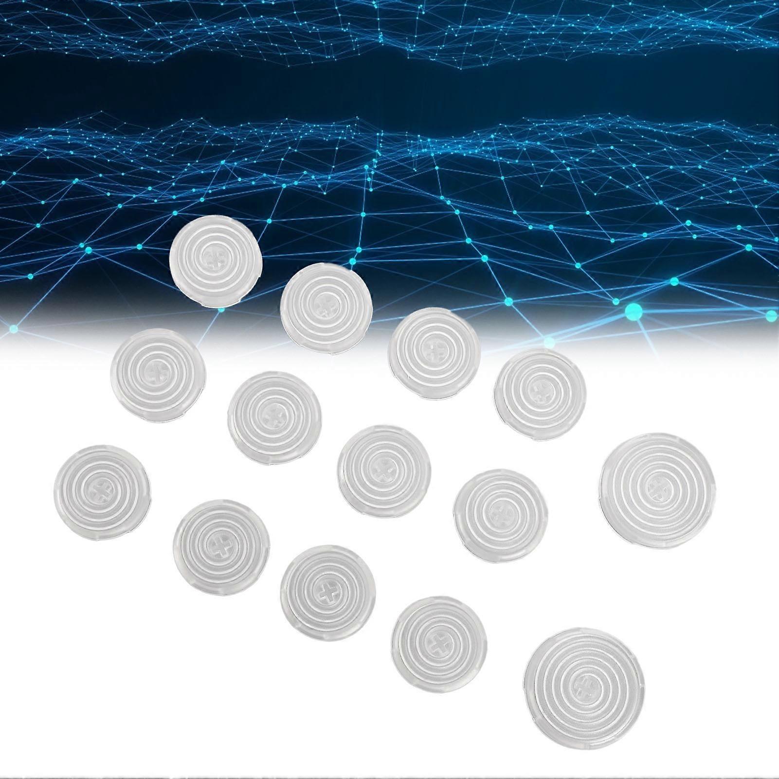 14 Pcs Fighting Game Keyboard Keycap 22.5mm 28.5mm Fight Stick Key Cover for Replacement Transparent White 