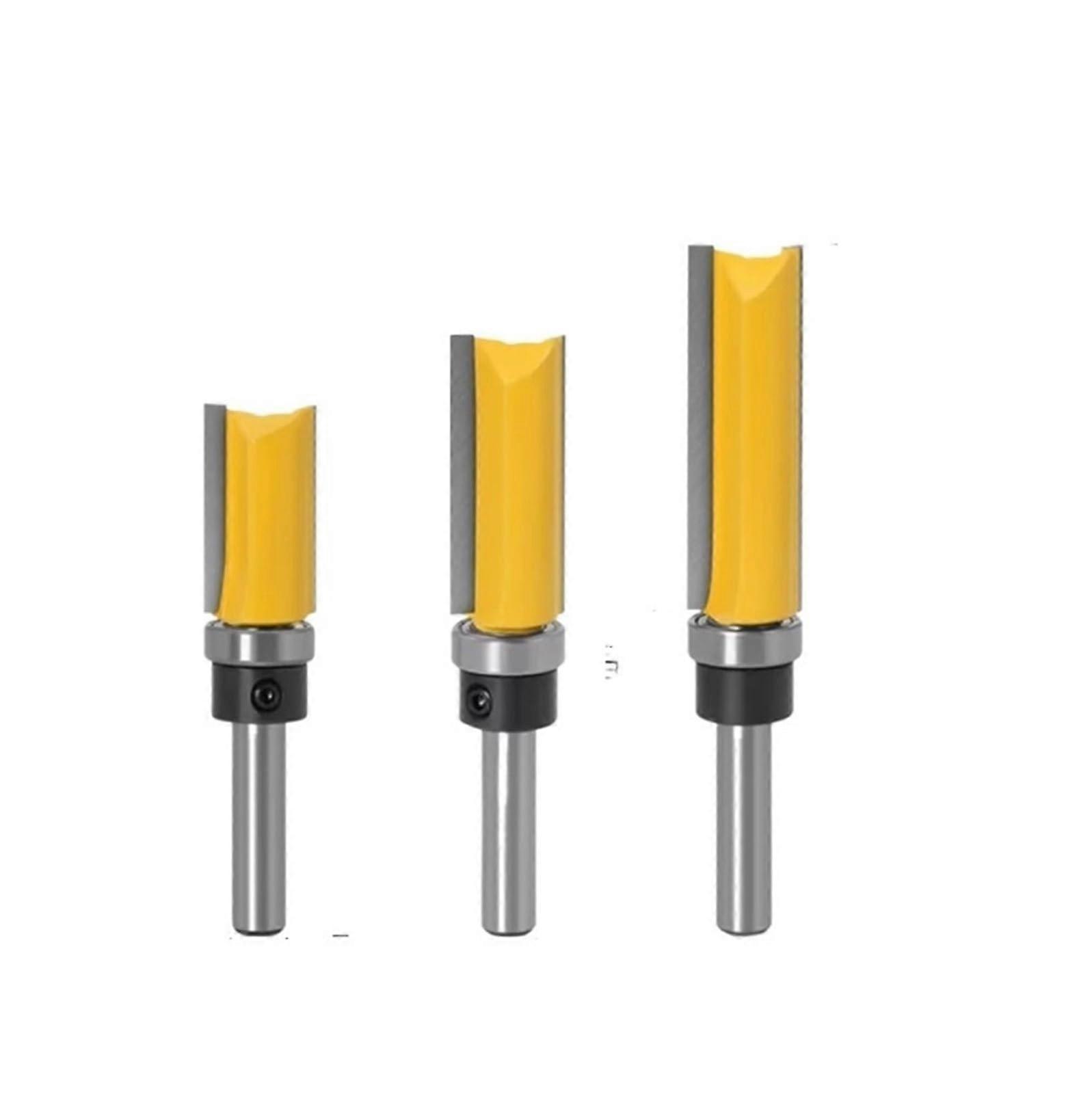 1/4' 8mm Shank Z4 Flush Trim Router Bit, 3Piece Set, 8x15.9 mm