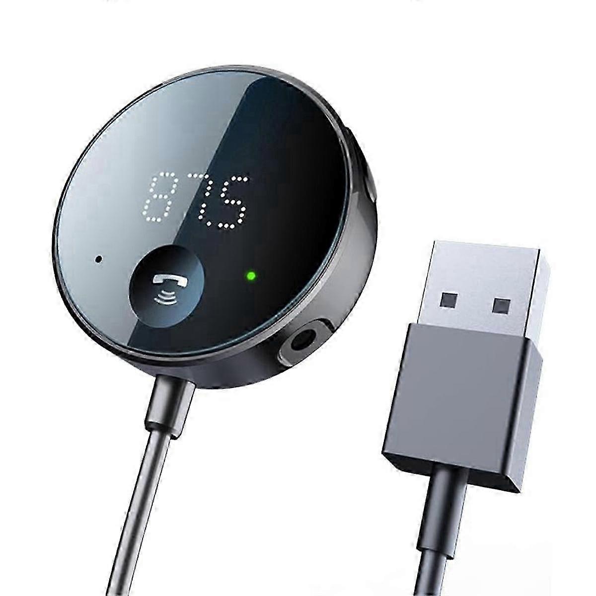 Bluetooth FM Transmitter for Car, AUX Adapter, Wireless Music Receiver & Hands-Free Calling