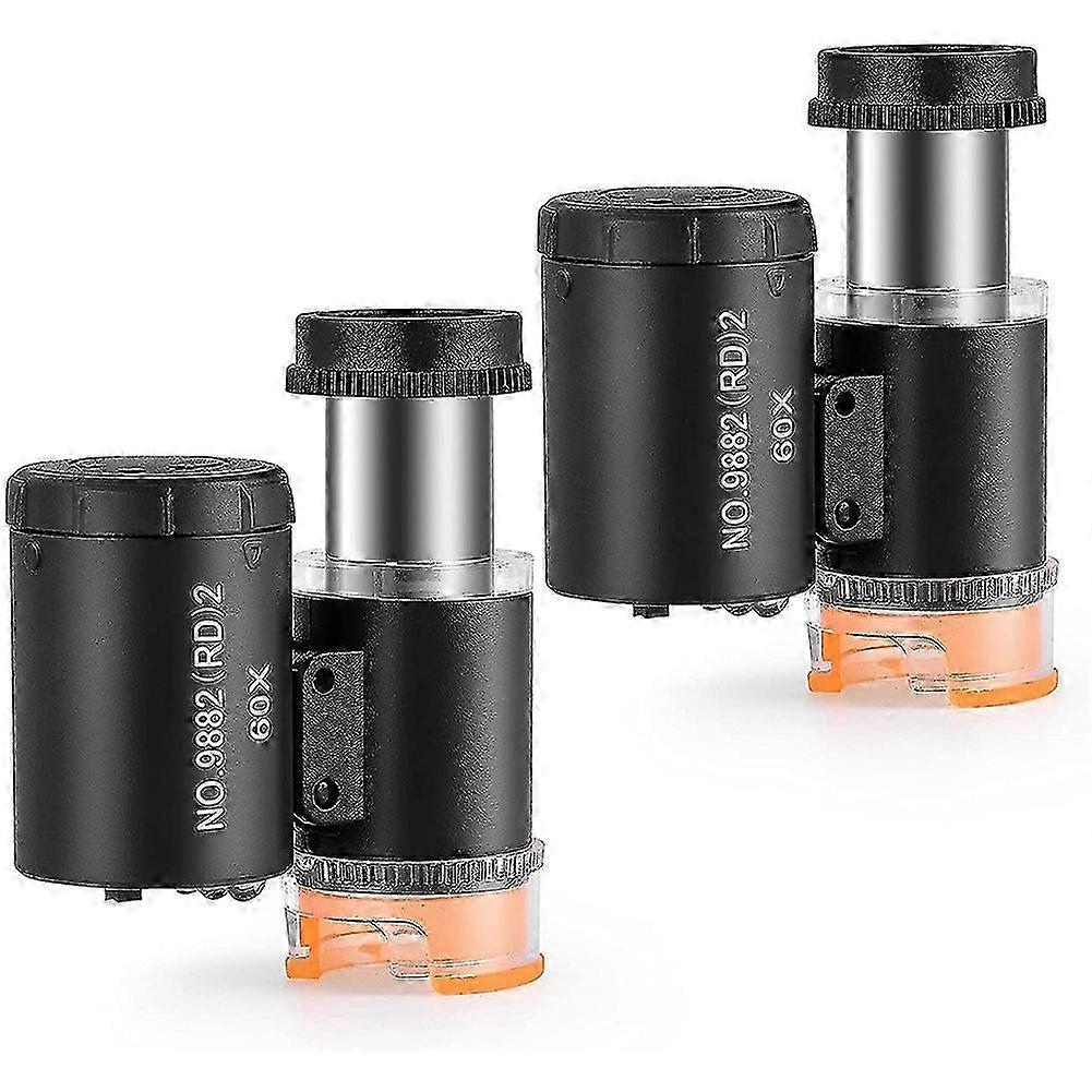 2-piece 60X pocket microscope set for gemstone observation