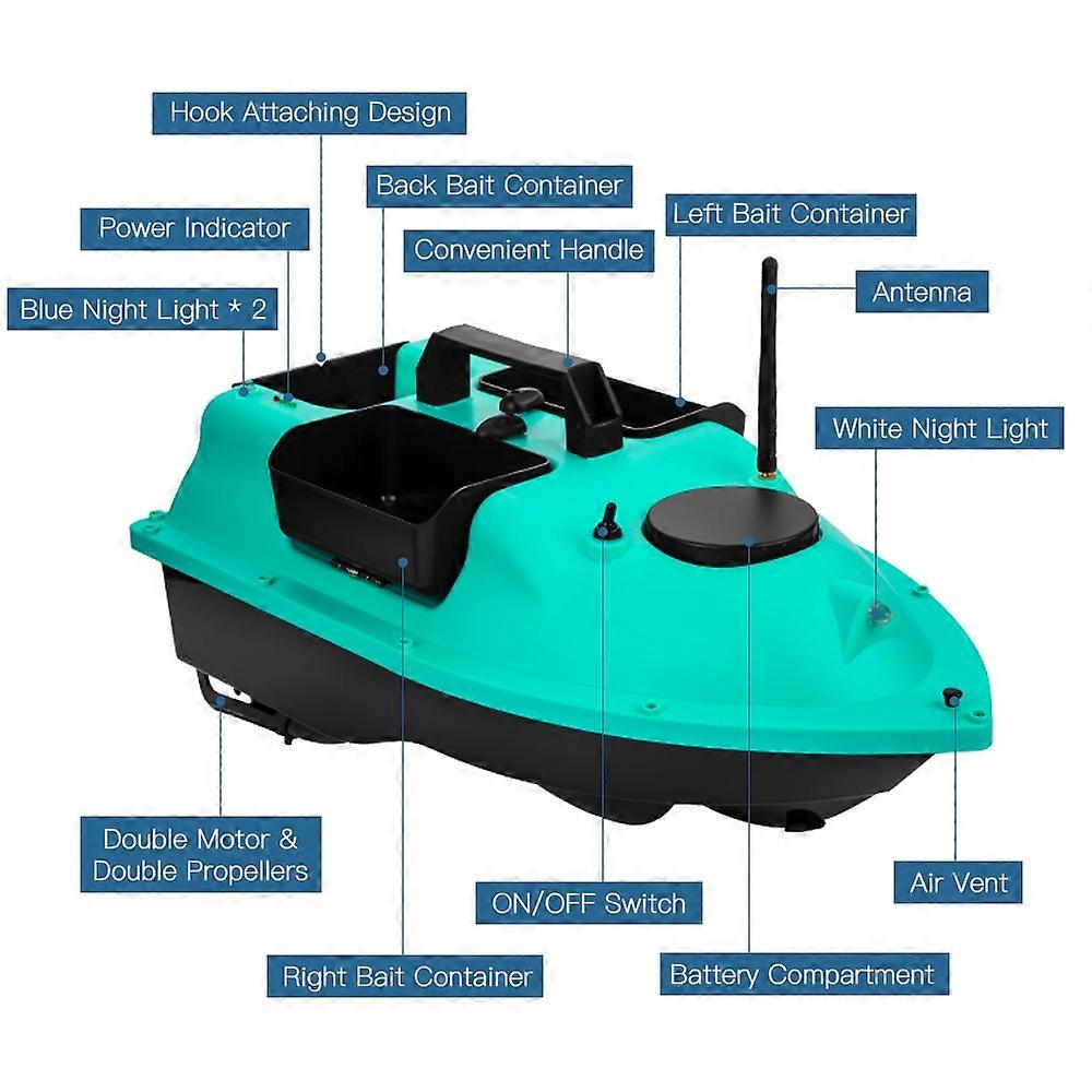 Kabelloses GPS-Angelfutterboot mit 3 Köderbehältern Remo Control Futterboot mit 16-Punkt-GPS-Pose