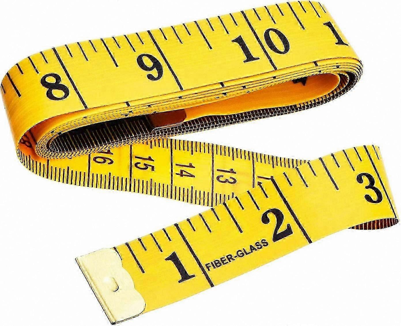 Flexible Double-Sided Measuring Tape for Sewing, 150cm Yellow Soft Tailor Tool for Body Measurements