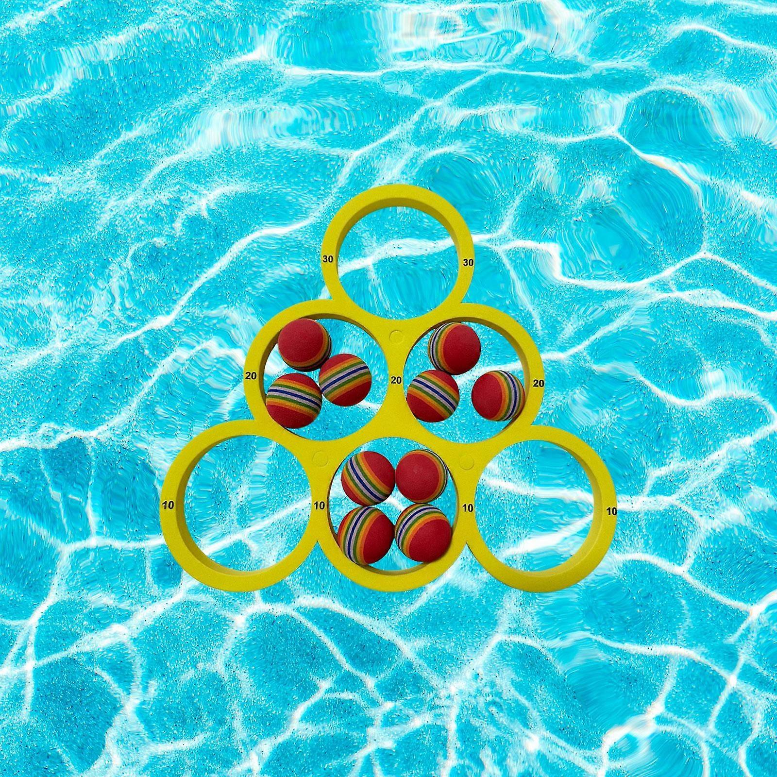 Pool Toss Game Set Foam Float with 10 Colorful Balls Easy Setup Score Toys for Water