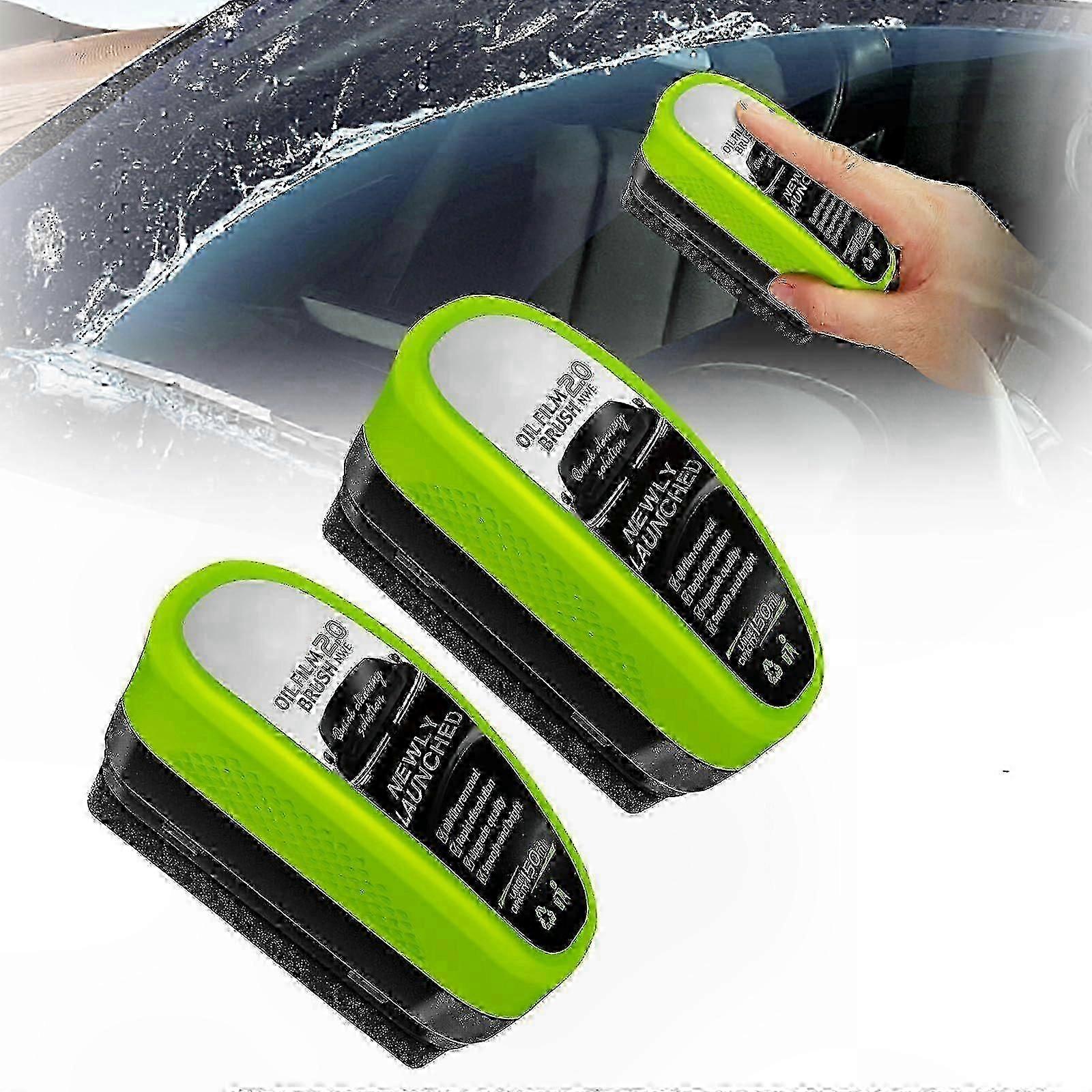 2er-Pack Advanced Auto-Windschutzscheiben-Ölfilm-Reinigungsbürste, 2025 Edition Grüner Glasreiniger für Autoscheiben