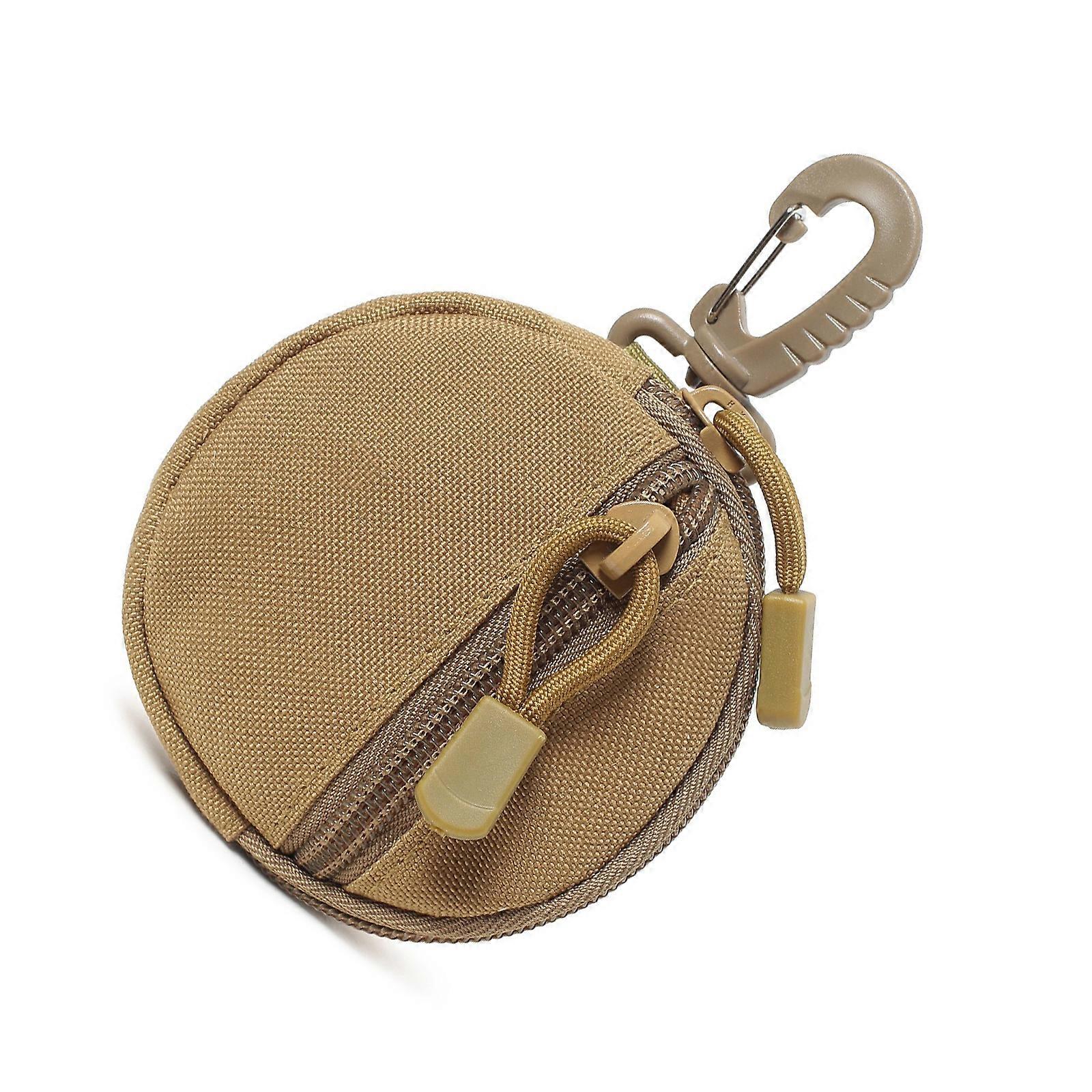 Secure Hook Holder Fast Release Organizers Bag With Circular Shape Zippers For Outdoor Enthusiasts Traveler Commuters  Khaki