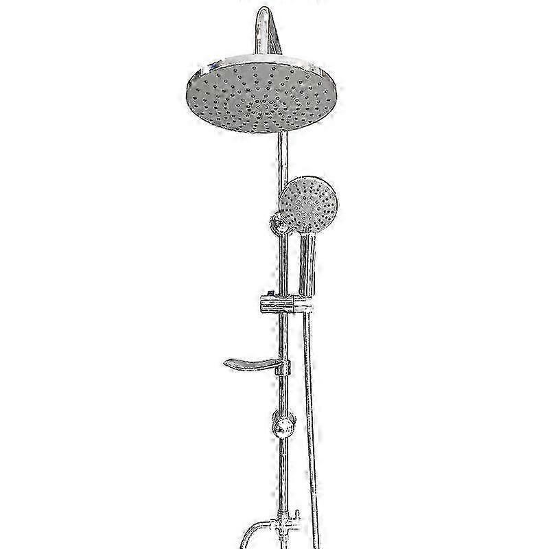 Shower Column 2-in-1 Overhead & Handheld w/ Soap shelf, 2 Hoses Included