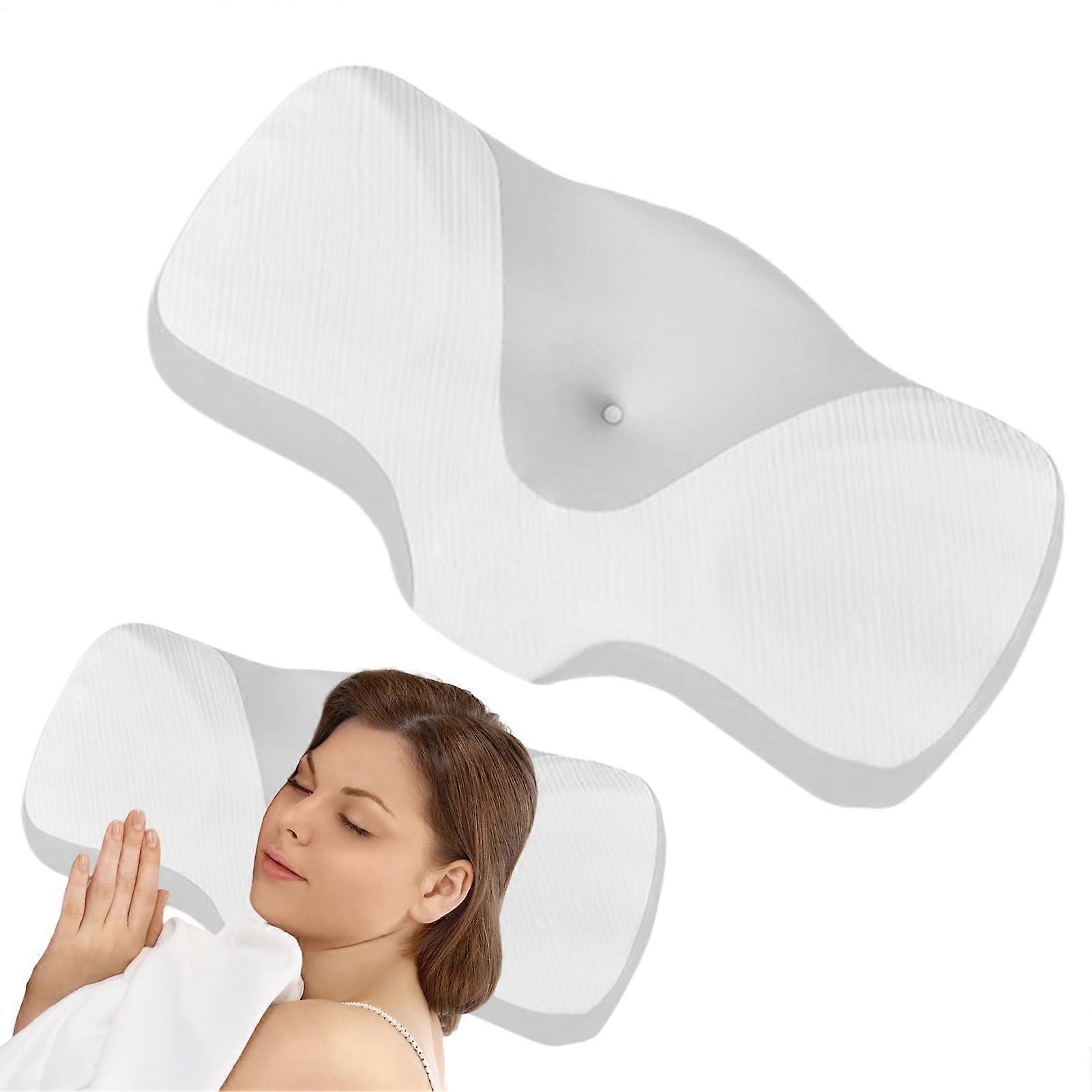 Contoured Pillow for Neck Support Ergonomic Memory Foam Pillow Comfort For Side And Stomach Sleepers Adults Grey