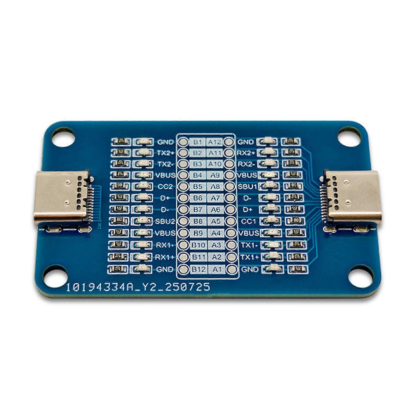 Double USB C Port Conductions Tester Lightweight Diagnostic Tool With 12 LED Groups For Charging Line Check Multicolor