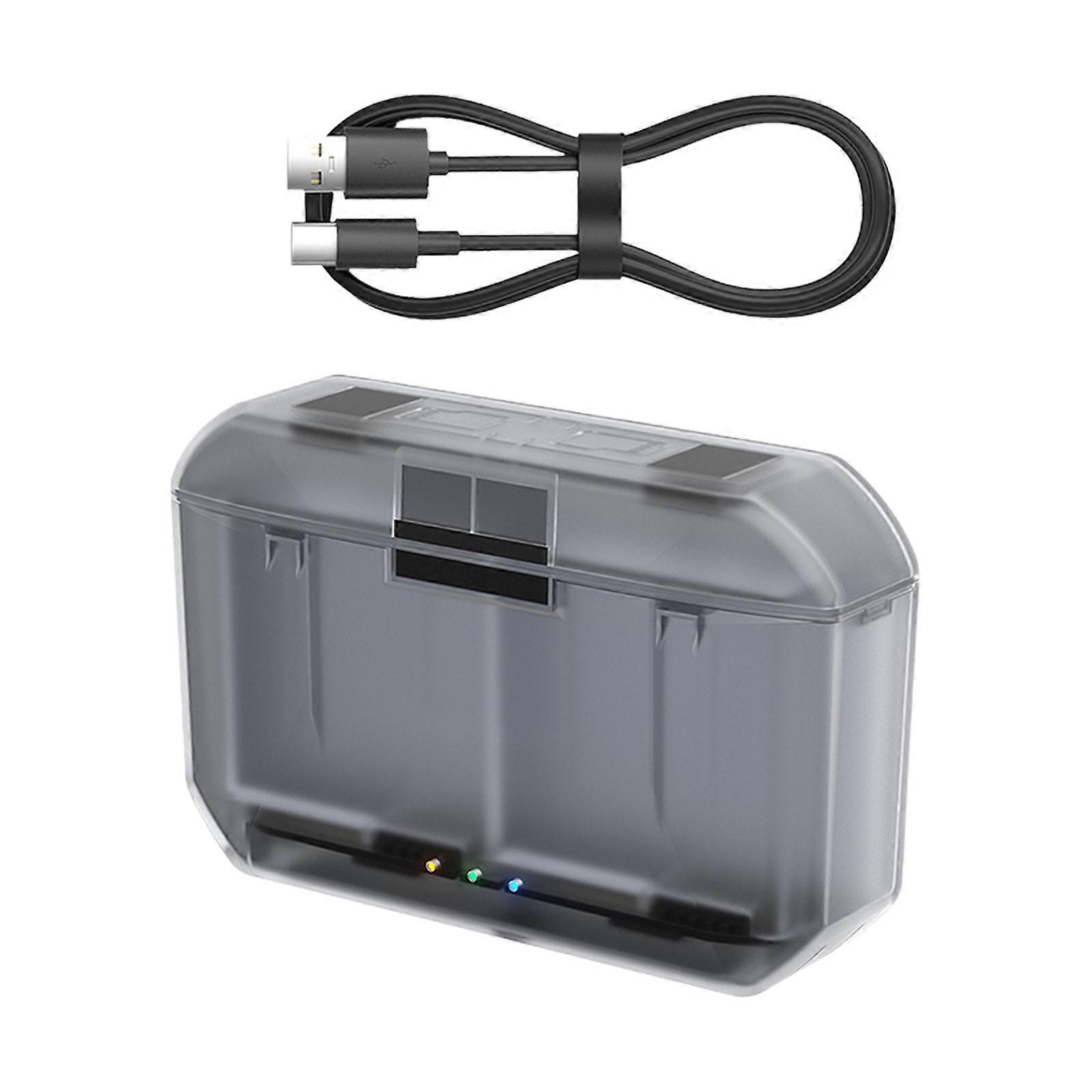 Portable Charging Case With Magnetic Closure Intelligent Protections System Double Slot For Action 5Pro/4/3/Osmo360 Batteries Multicolor