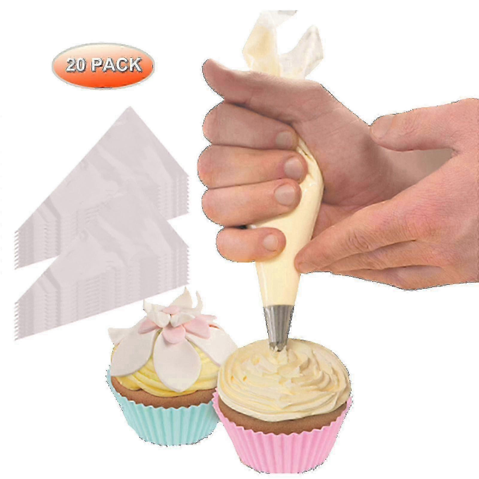 20 Pieces Disposable Thick P Astry Icing Piping Bag A