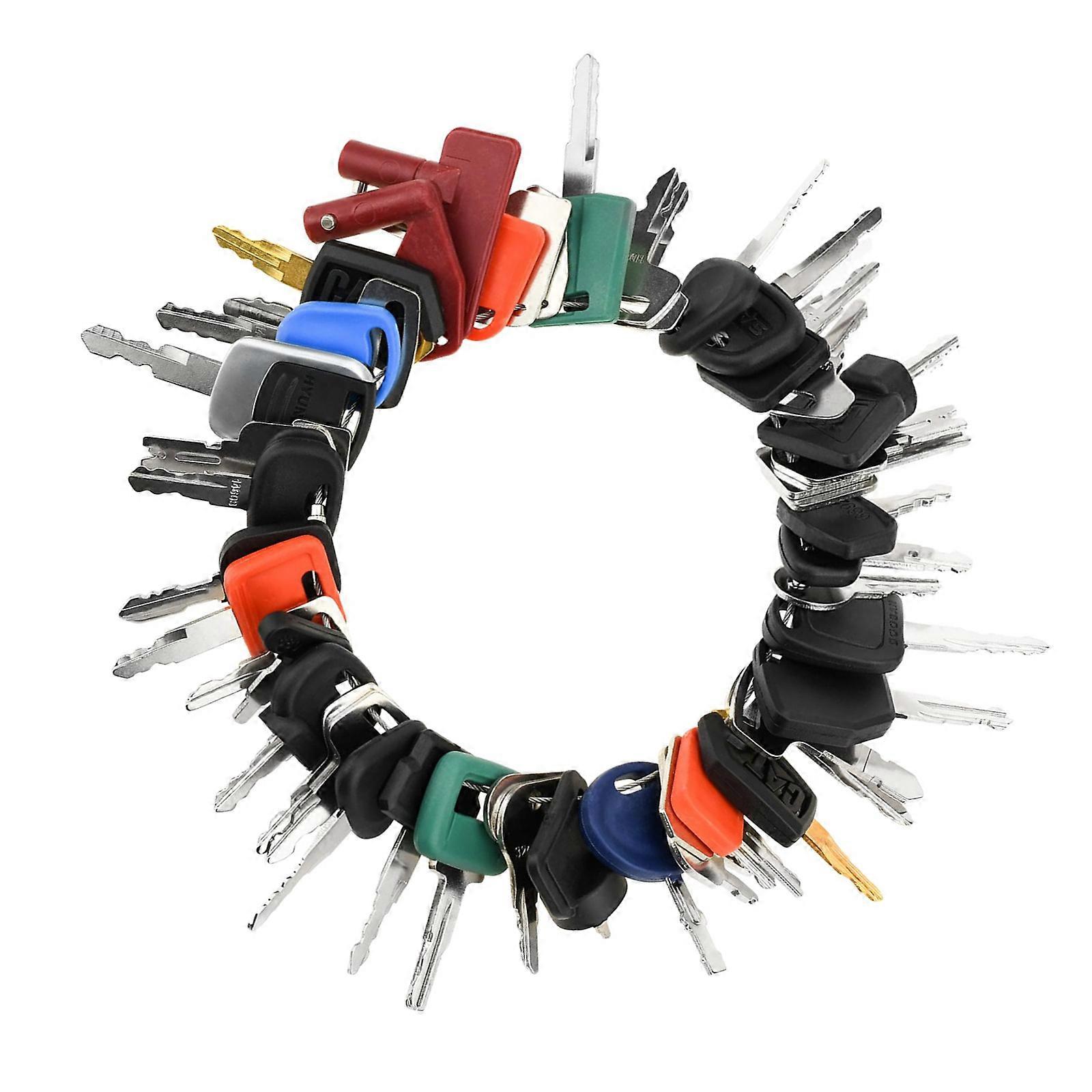Professional 50 Keys Bundle for Tractor Heavy Duty Machinery Ignition Systems Multiple Brand Support Metal Plastic Build Multicolor