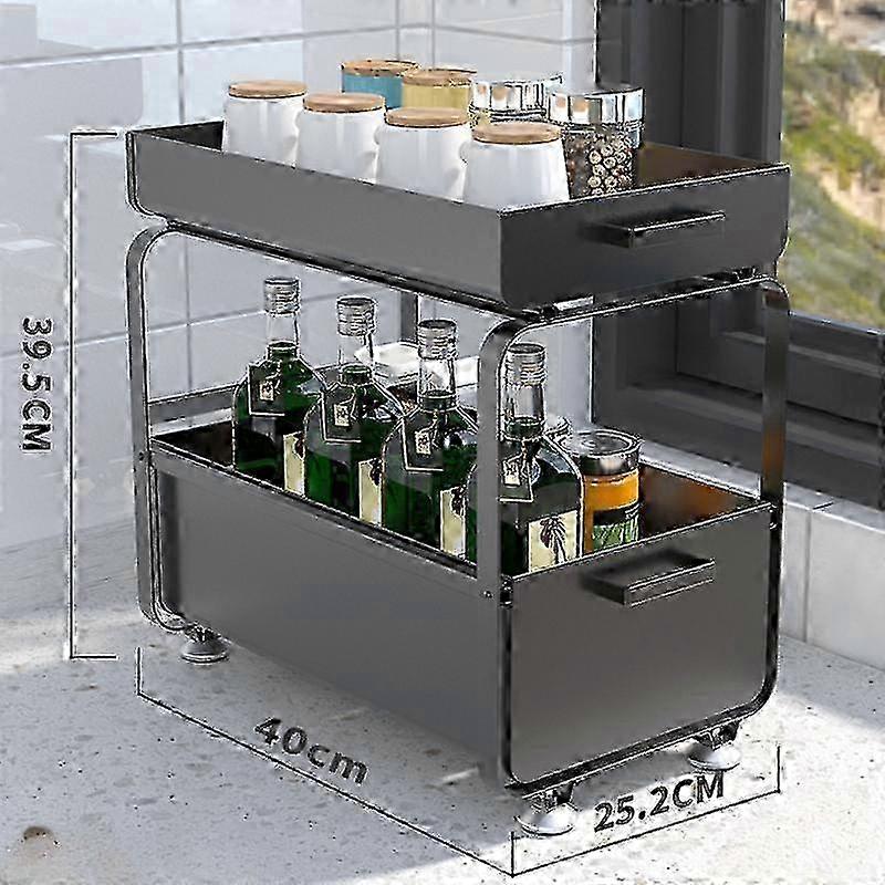 Pull Out Under Sink Storage Shelf Multi-Purpose Under Sink Cabinet Organiser Storage Rack for Bathroom Kitchen Countertop