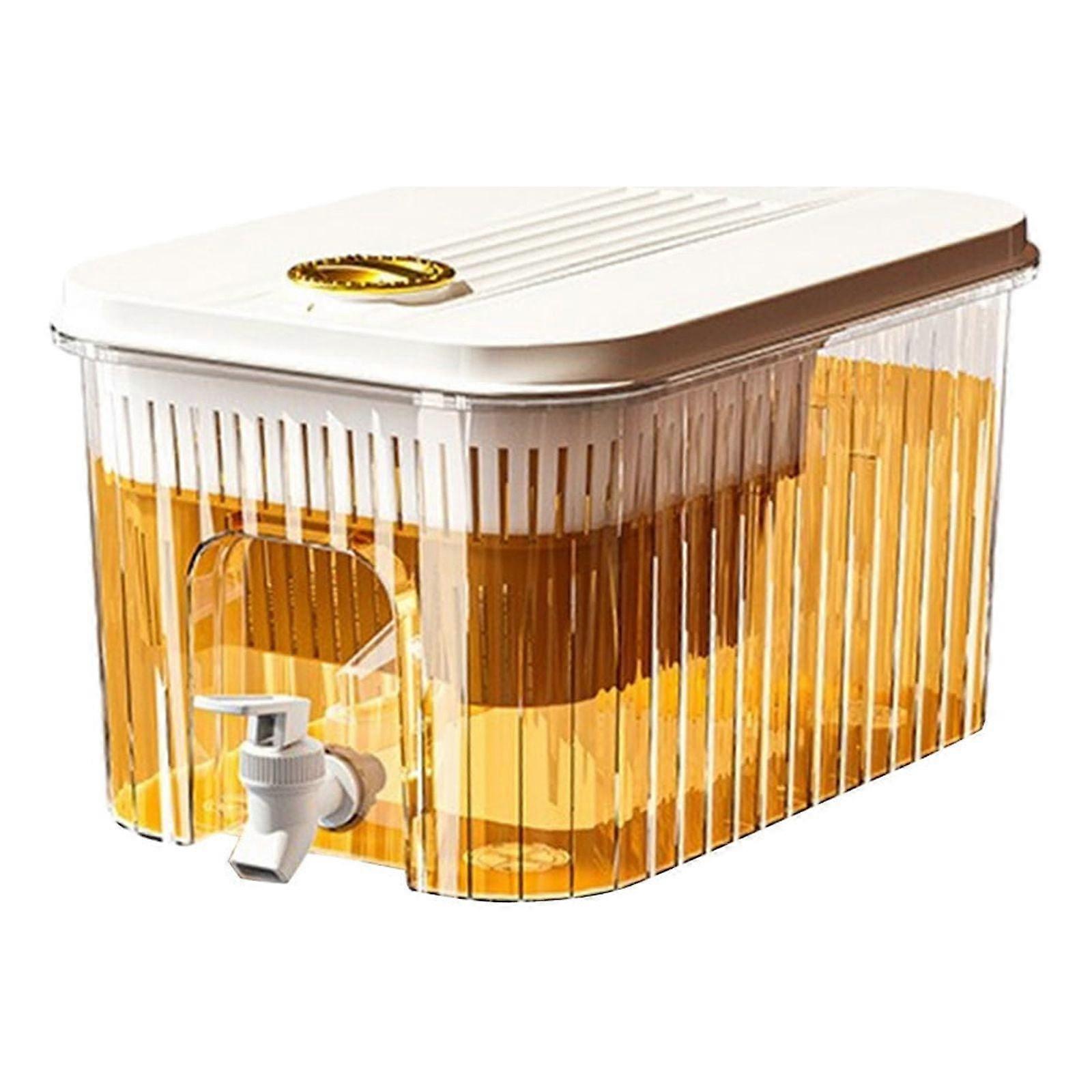 5L Cold Kettle with Faucet Filter Compatible with Refrigerator, Large Capacity Fruit Dispenser with Ice Grids, Spigot, Lemonade Bucket