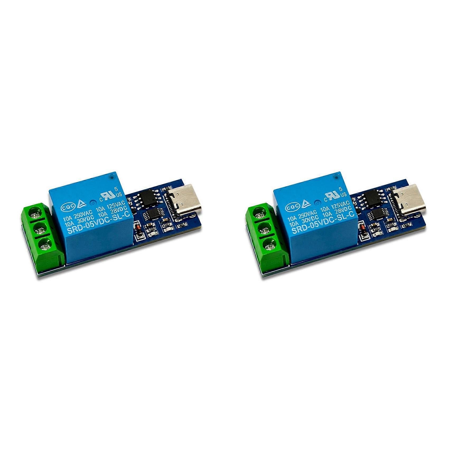 2X DC USB Relay Module TYPE-C Interface with Overcurrent Protection Support Computer Serial Port Control Switch