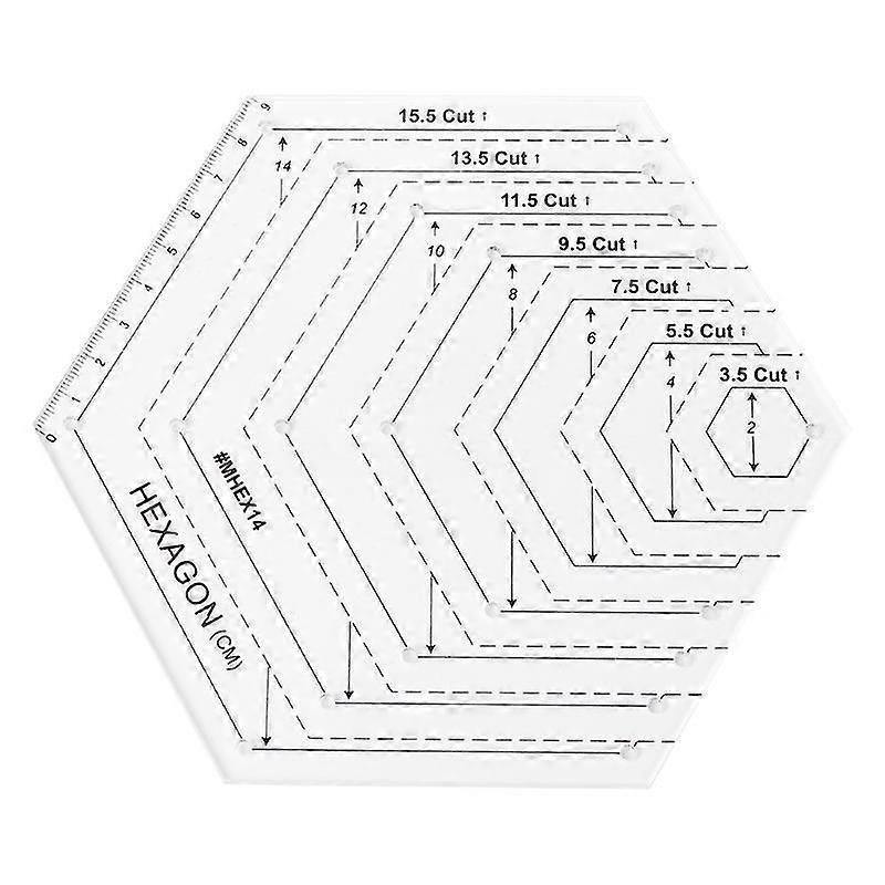 Hexagon Quilting Ruler, Patchwork Plastic Template, DIY Sewing Tools, Useful